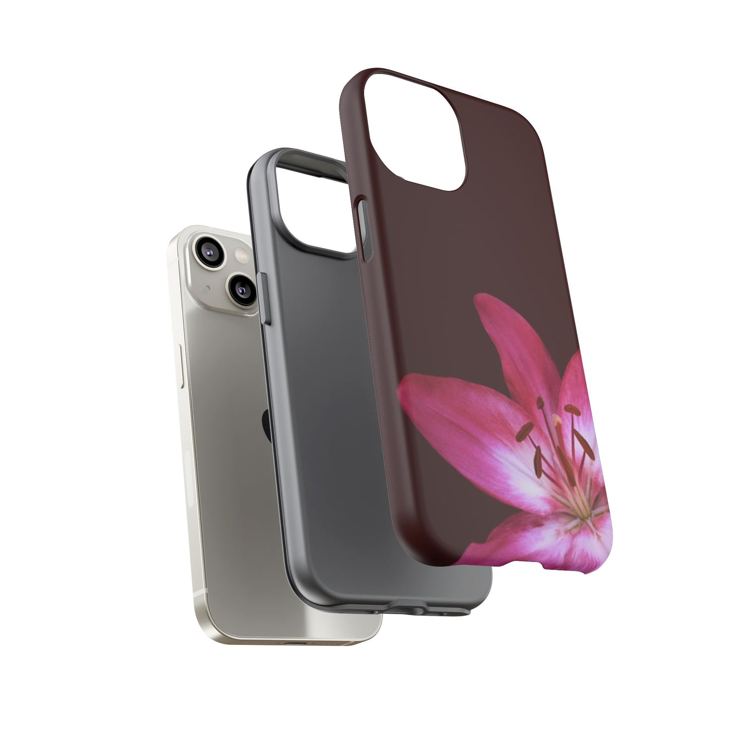 Burgundy Lily Floral – Phone Case Tough Case