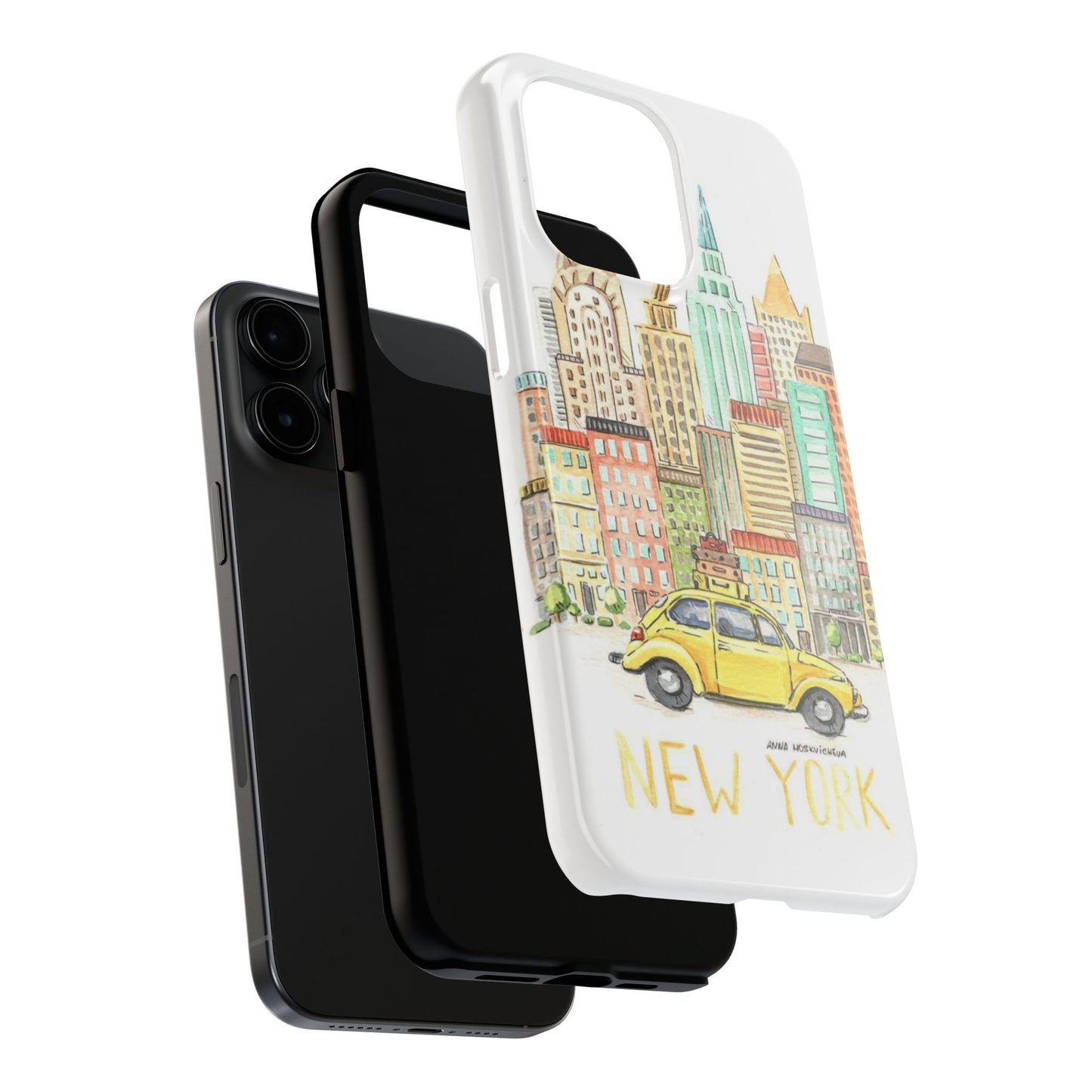 New York – New York Watercolor Skyline Tough Phone Case