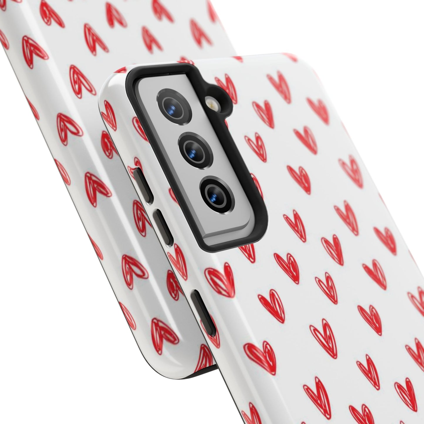 Love Notes | Red Hand-Drawn Hearts Phone Case Tough Phone Case
