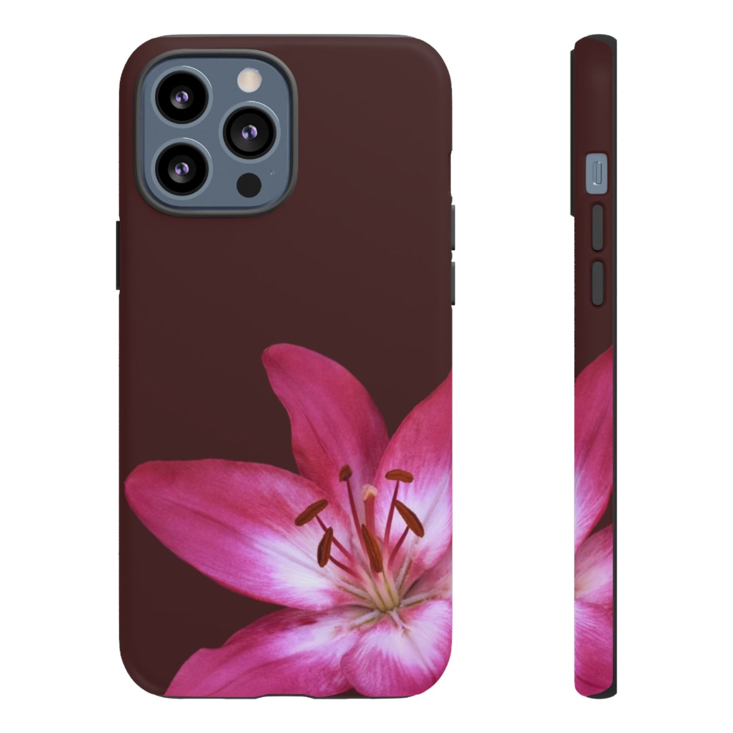 Burgundy Lily Floral – Phone Case Tough Case