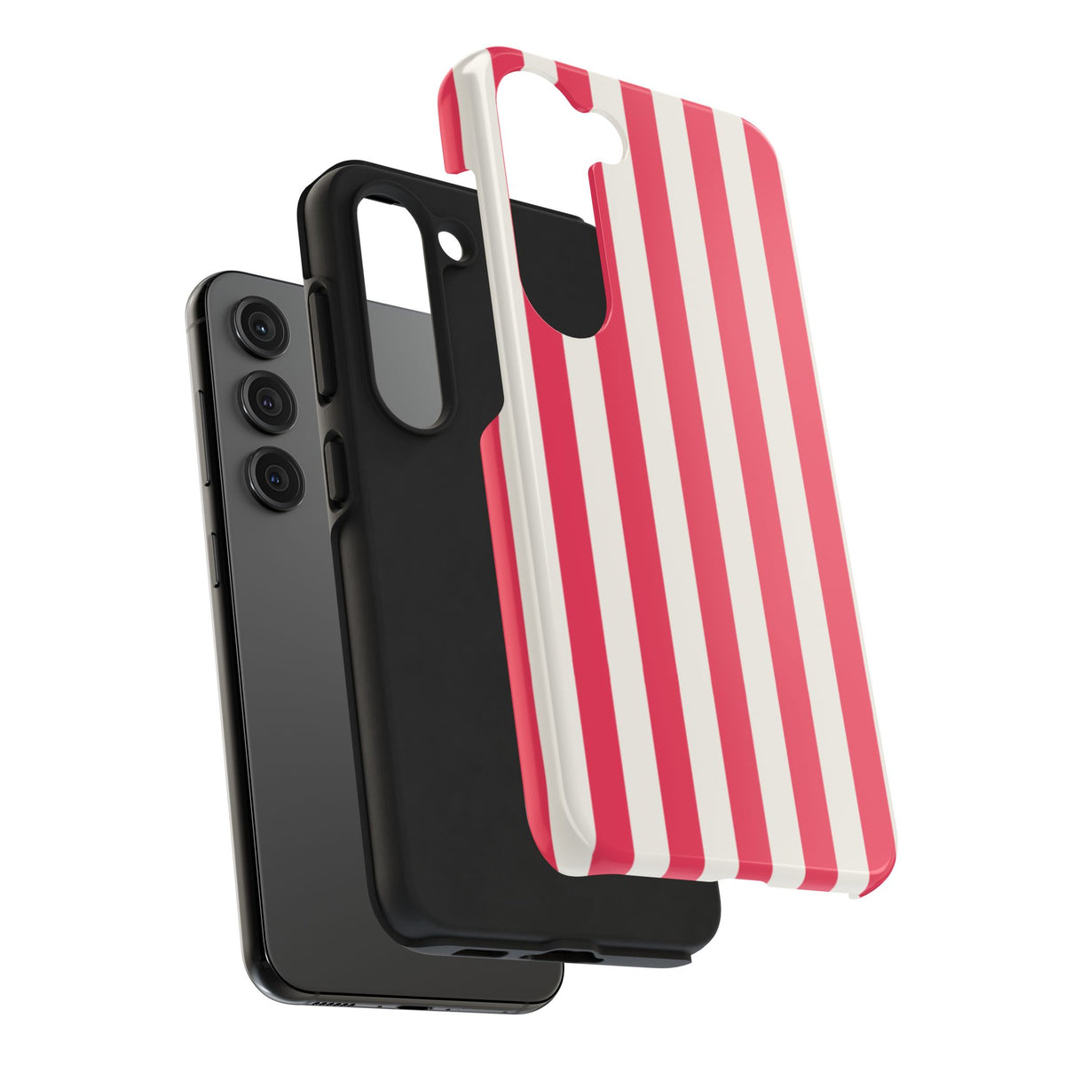 Red Strips — Red & White Vertical Stripe Tough Phone Case