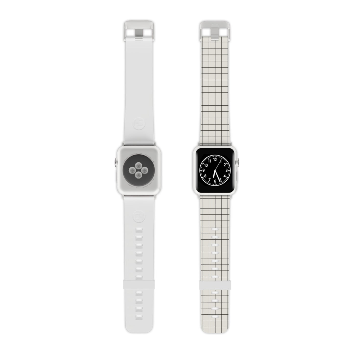 The Draft —  Apple Watch Minimalist White Plaid Strap