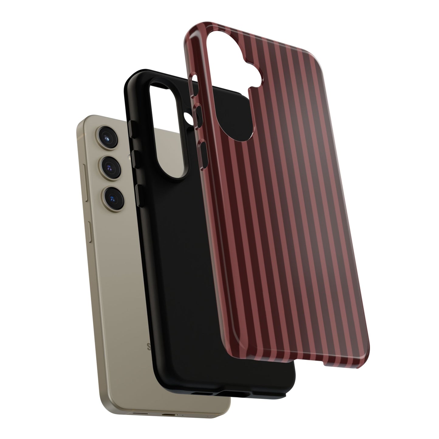 Striped Double Burgundy  — Tough Phone Case