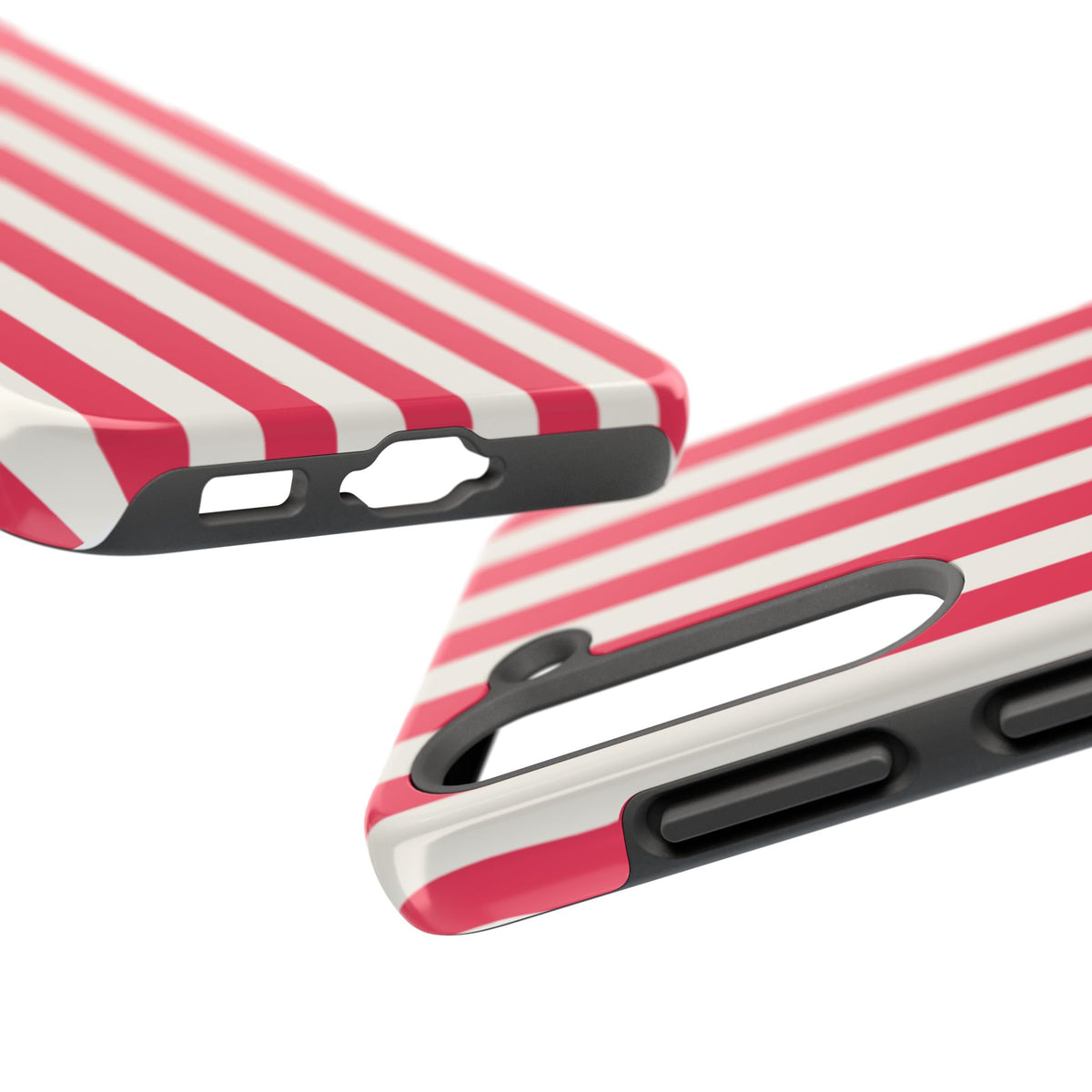 Red Strips — Red & White Vertical Stripe Tough Phone Case