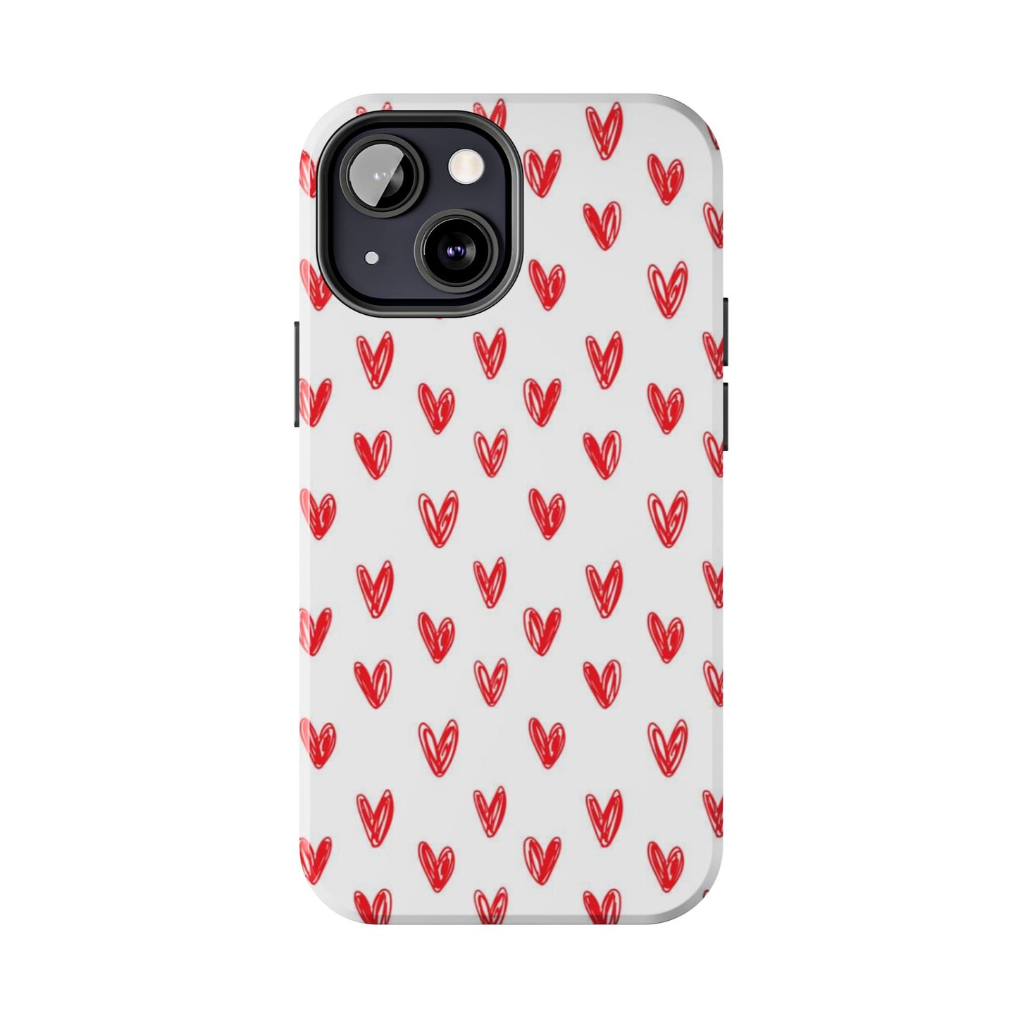 Love Notes | Red Hand-Drawn Hearts Phone Case Tough Phone Case