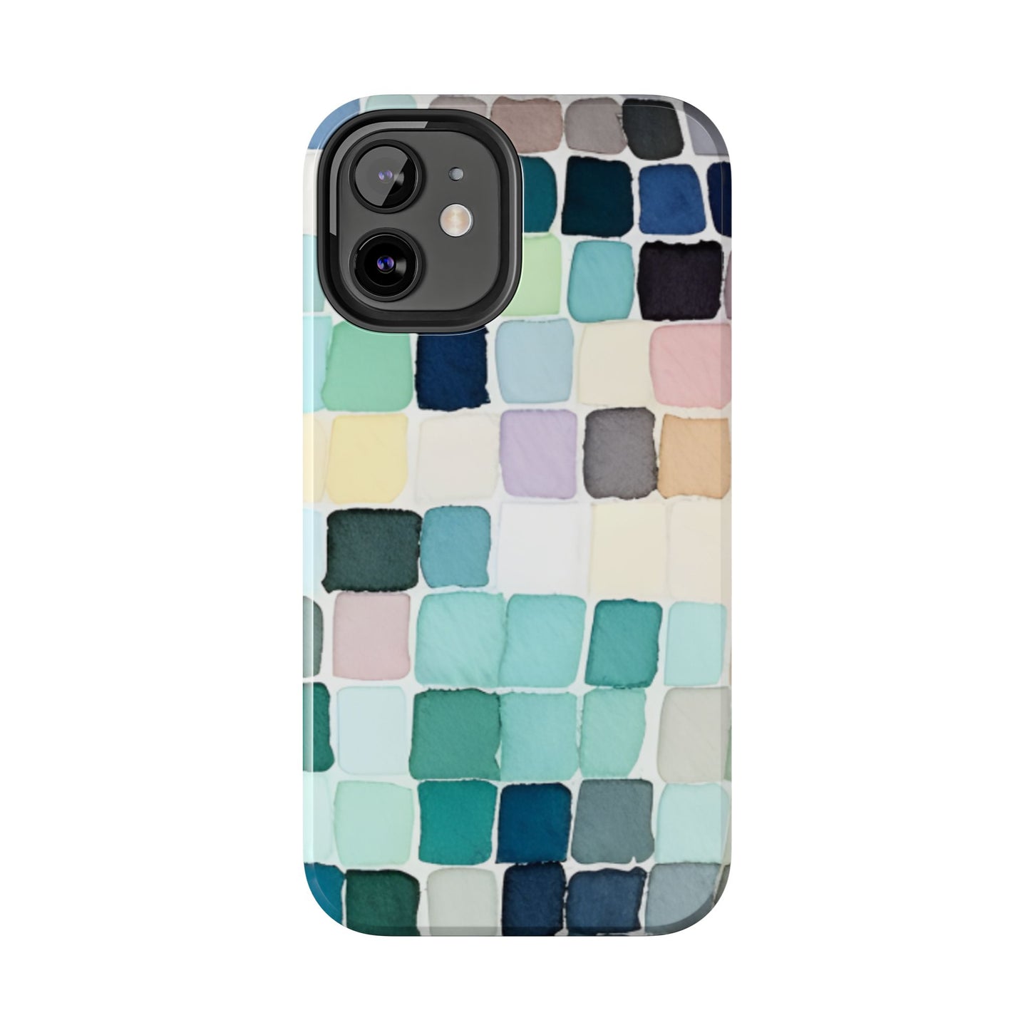 Watercolor —  Abstract Mosaic Tough Phone Case Pastel Tile Protective Cover
