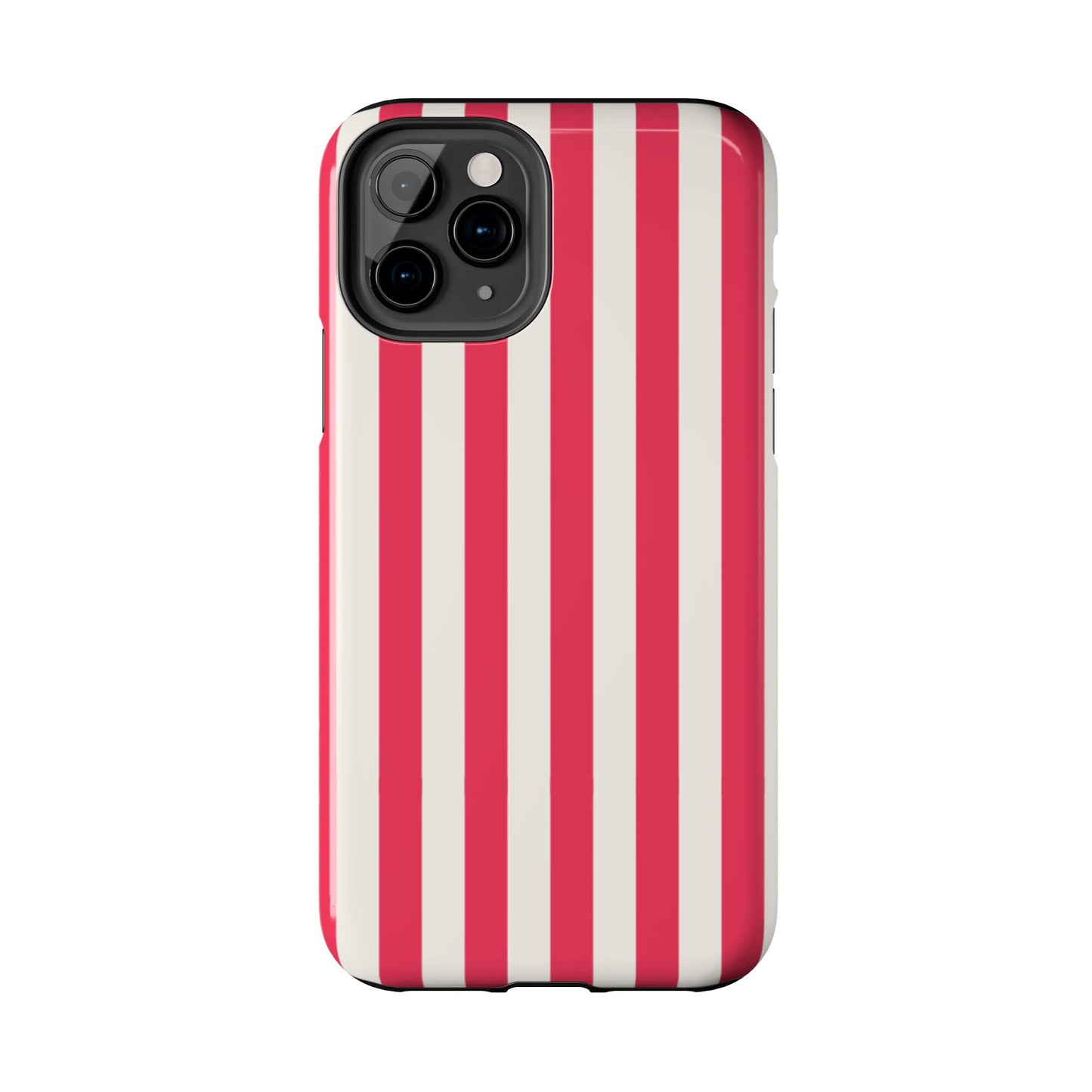 Red Strips — Red & White Vertical Stripe Tough Phone Case