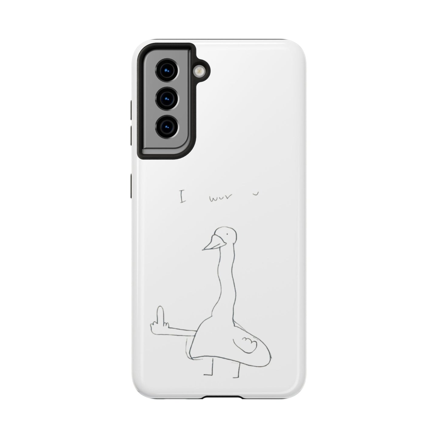 Funny Duck 'I wuv u'— Tough Phone Case