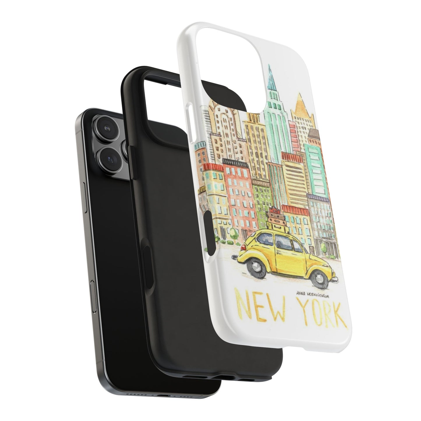 New York – New York Watercolor Skyline Tough Phone Case
