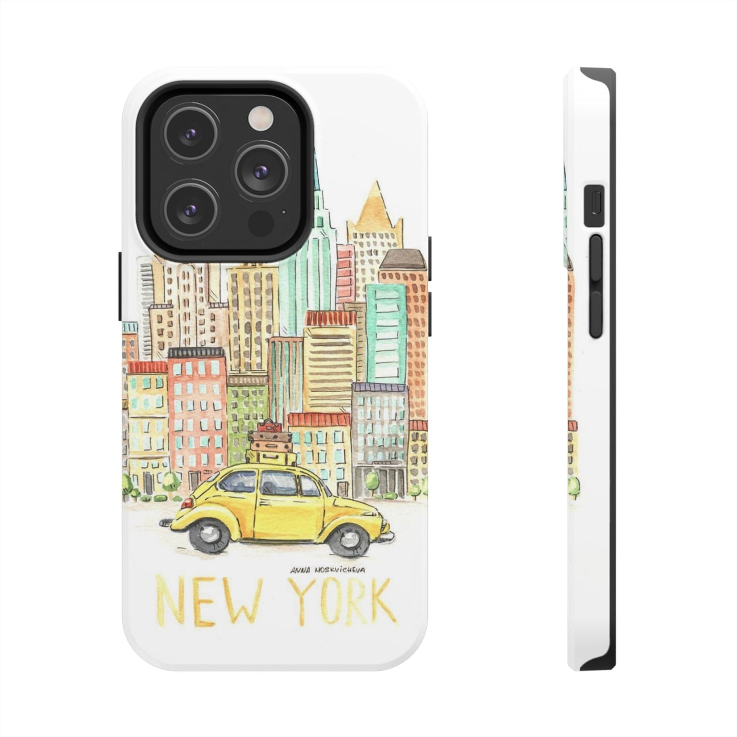 New York – New York Watercolor Skyline Tough Phone Case