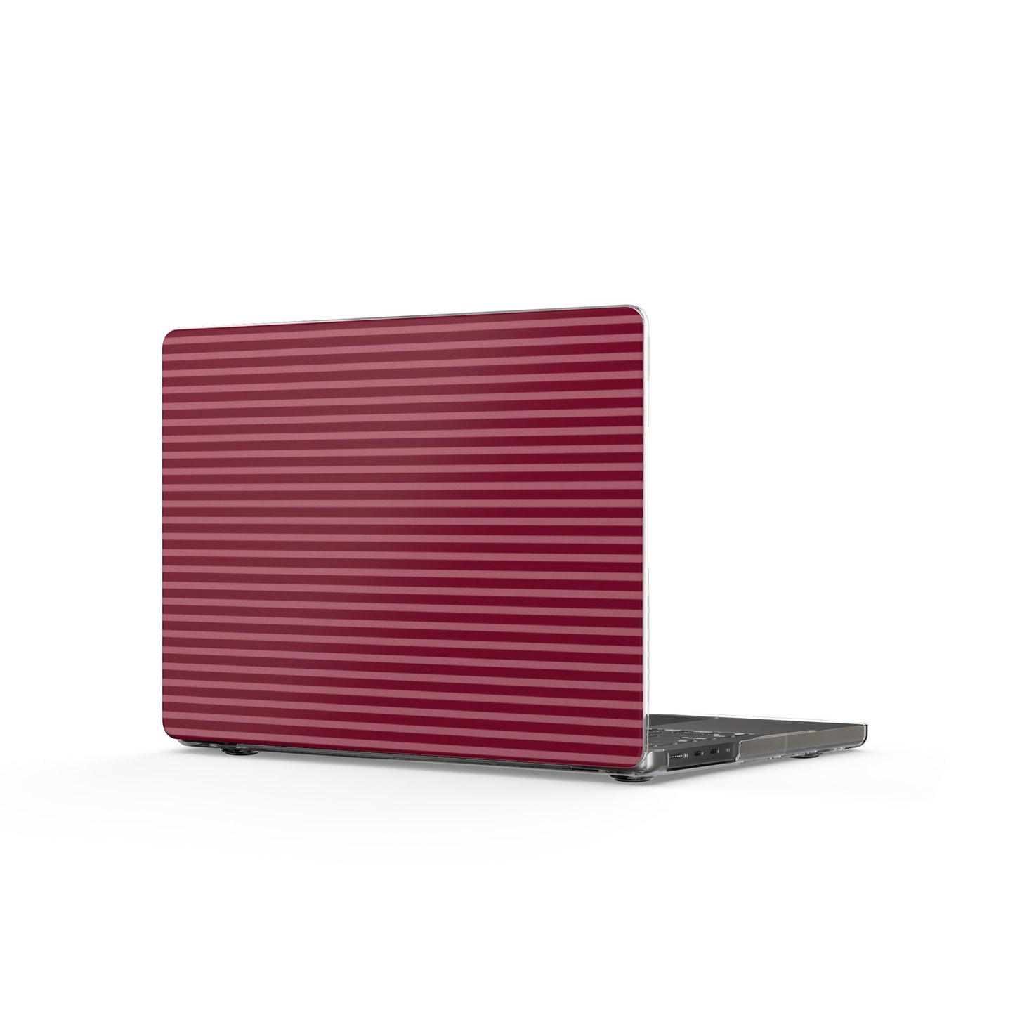 Burgundy Ribbed Clear MacBook Case