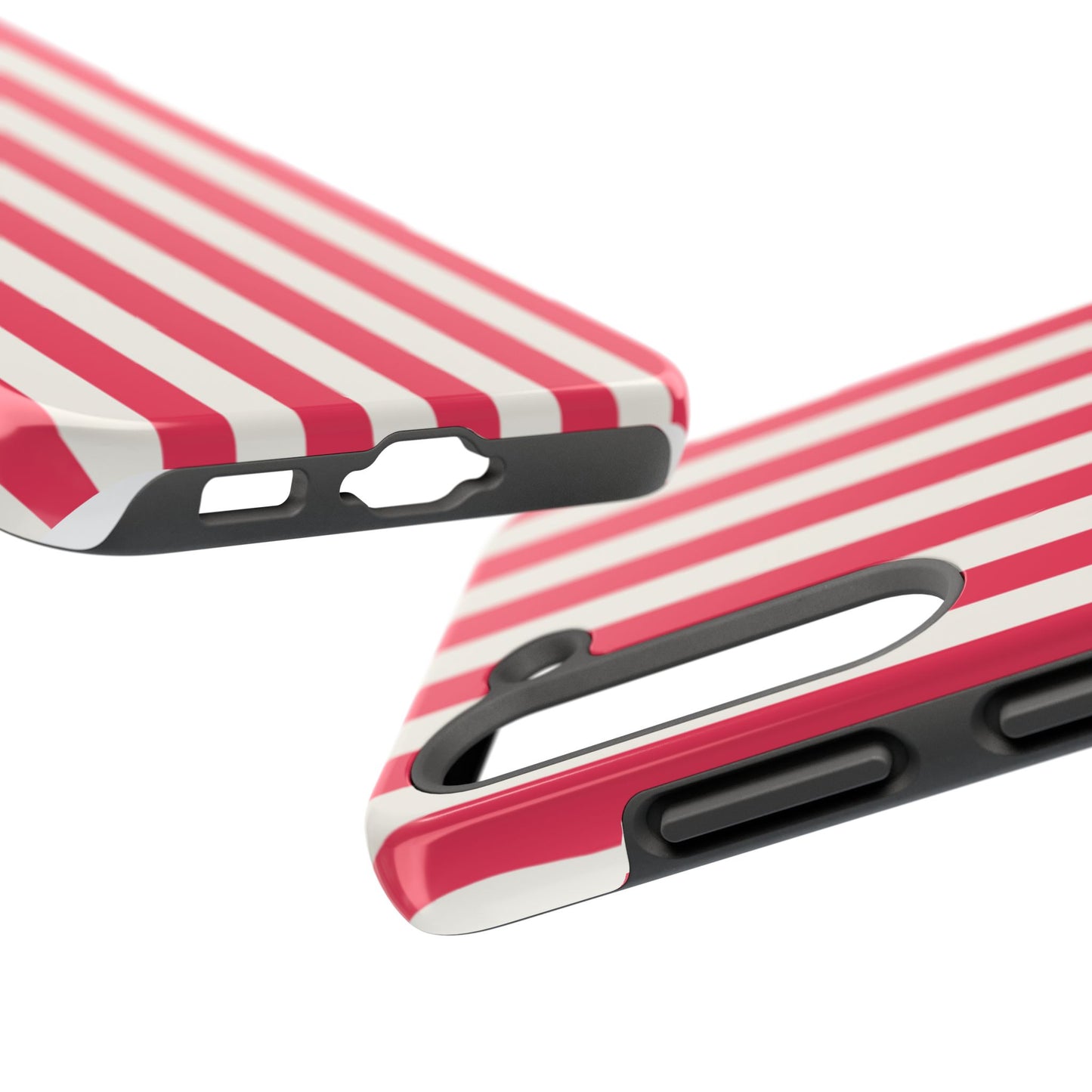 Red Strips — Red & White Vertical Stripe Tough Phone Case