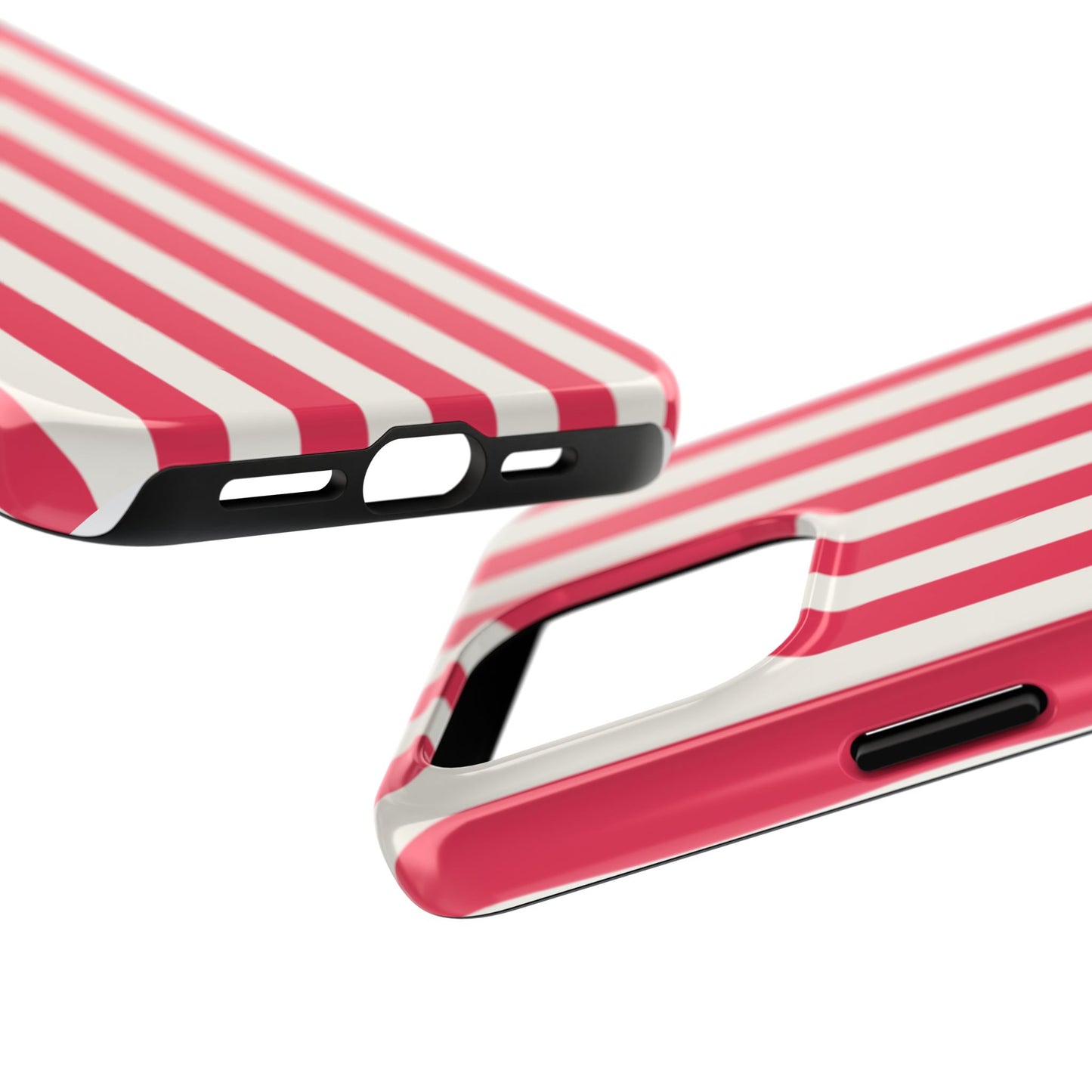 Red Strips — Red & White Vertical Stripe Tough Phone Case