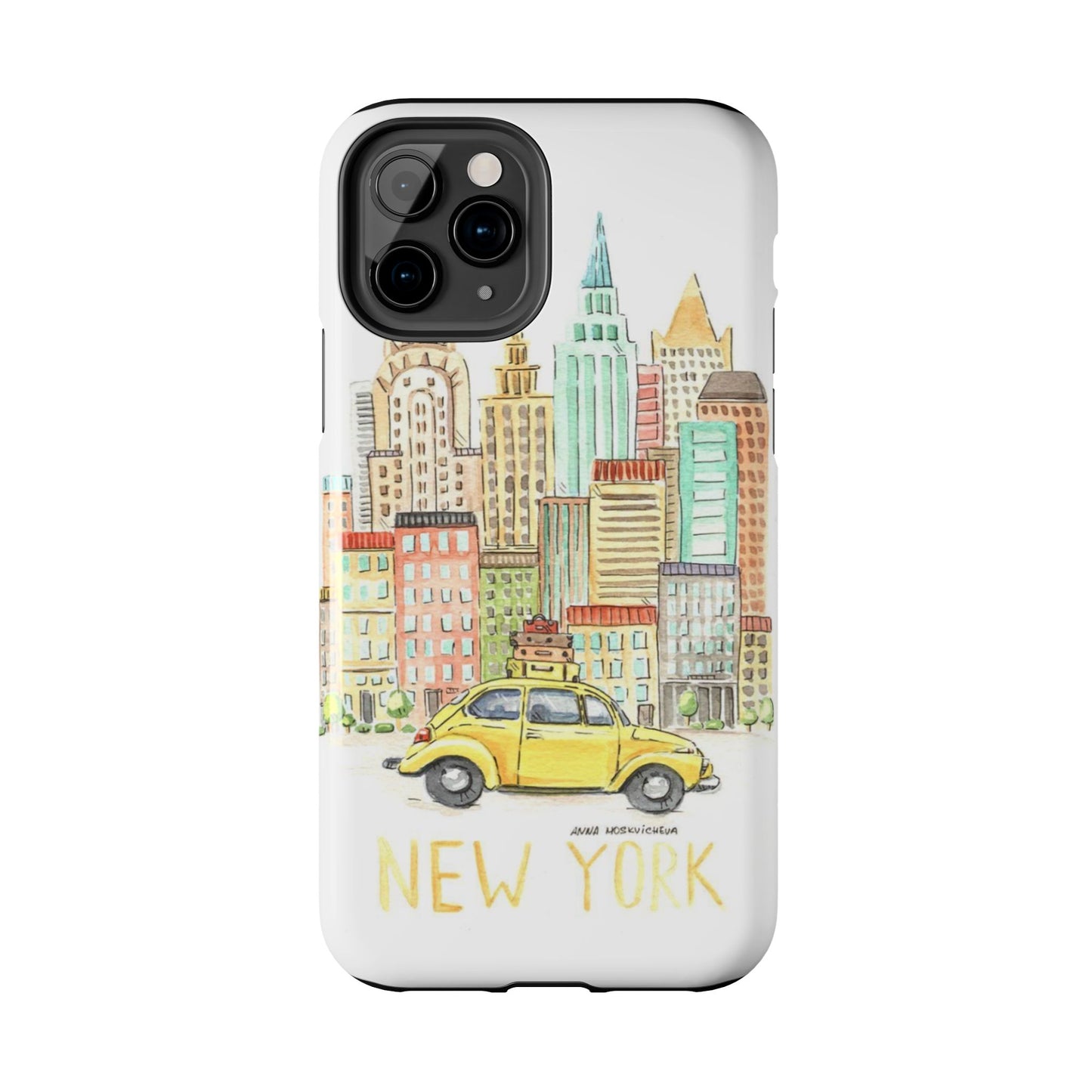 New York – New York Watercolor Skyline Tough Phone Case