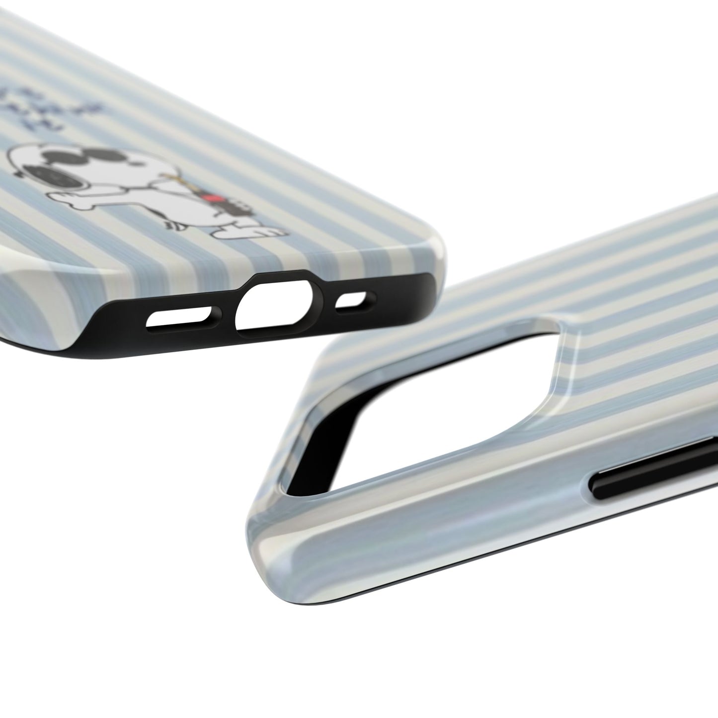 Snoopy "Don't Overthink It" Tough Phone Case — Striped Protective Cover