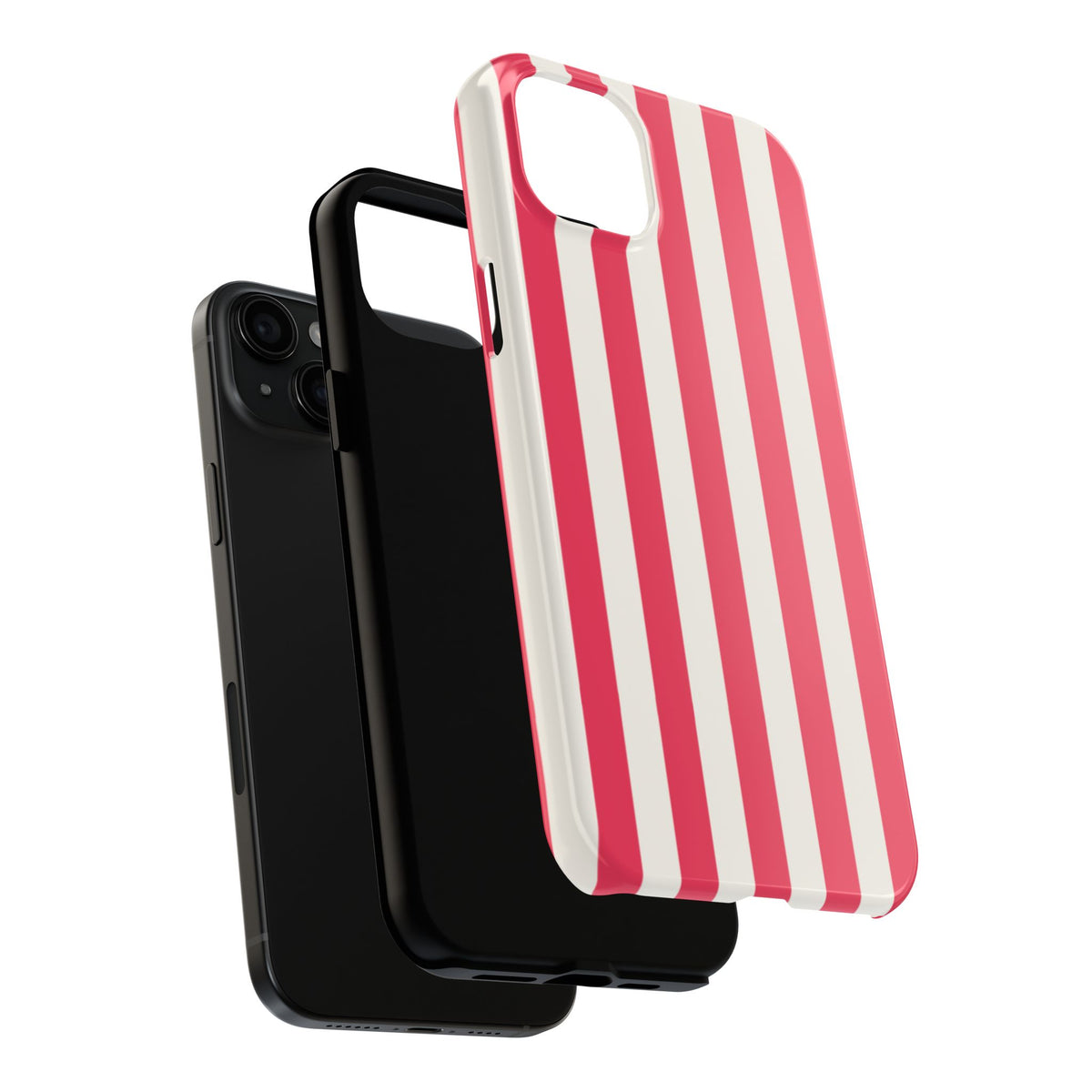 Red Strips — Red & White Vertical Stripe Tough Phone Case