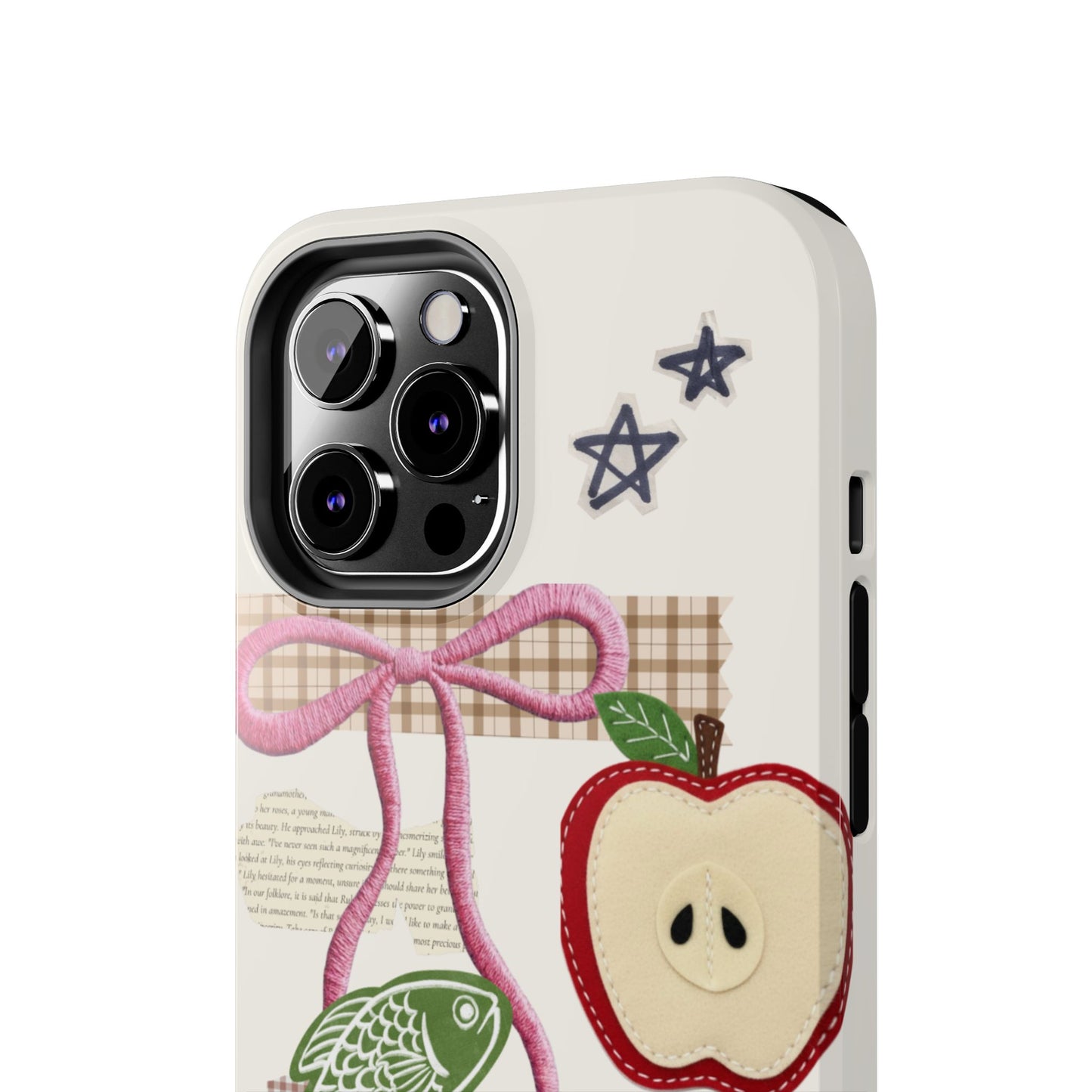 Spring Fling — Collage of Flowers Stars Fruit Fish Newspaper Cream Phone Case