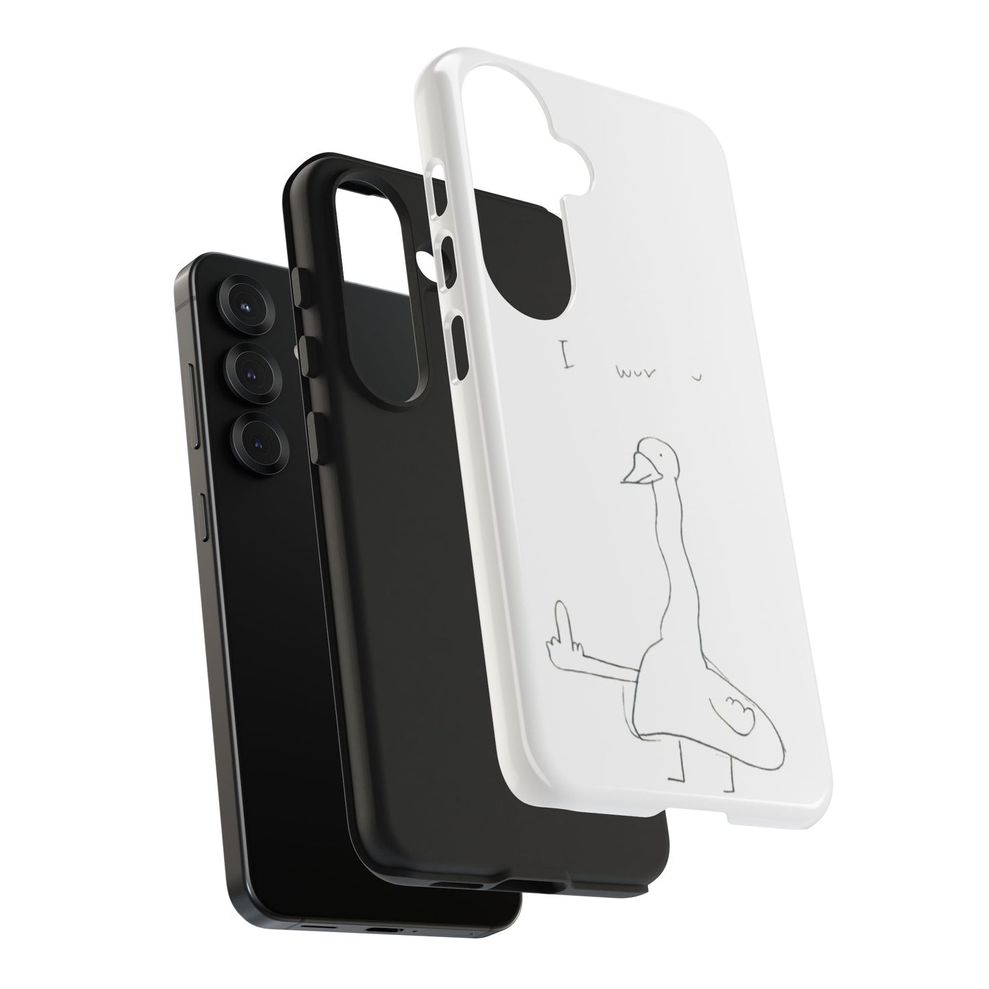 Funny Duck 'I wuv u'— Tough Phone Case