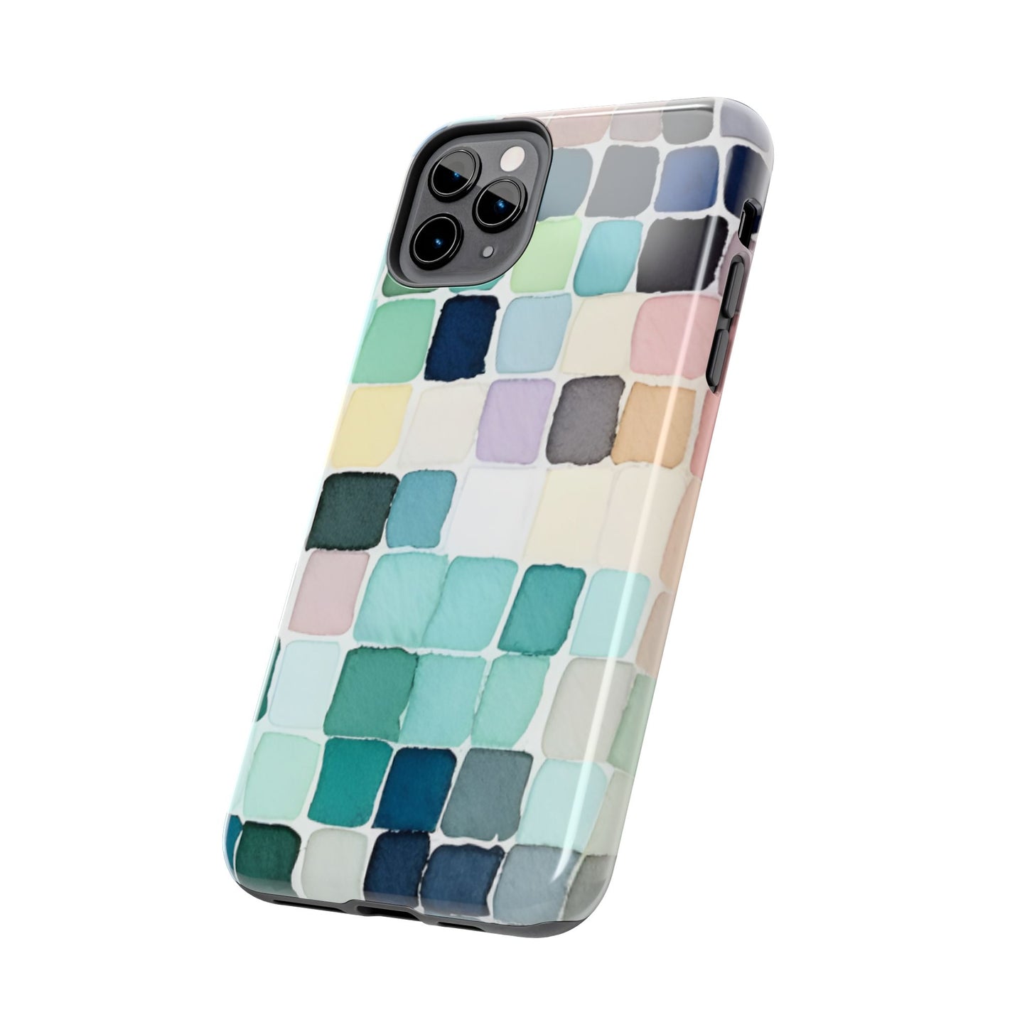 Watercolor —  Abstract Mosaic Tough Phone Case Pastel Tile Protective Cover
