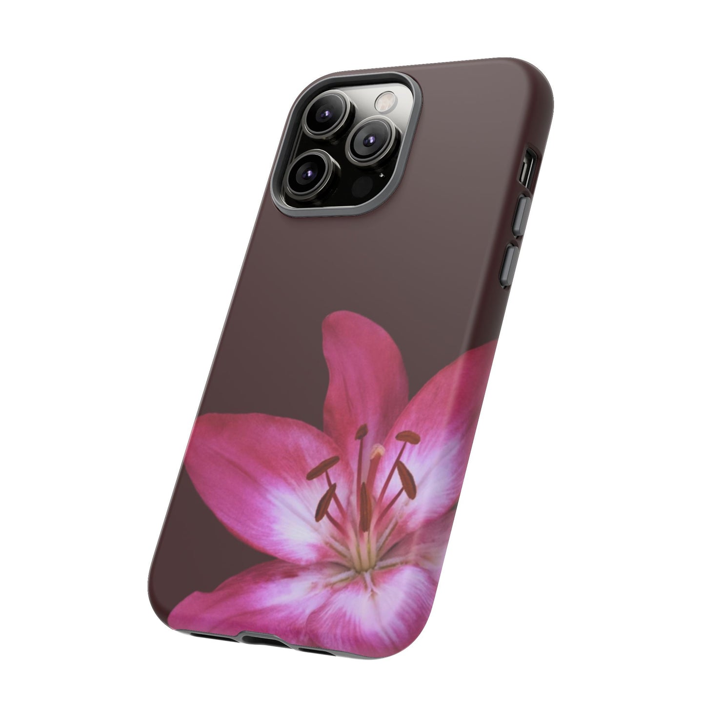 Burgundy Lily Floral – Phone Case Tough Case