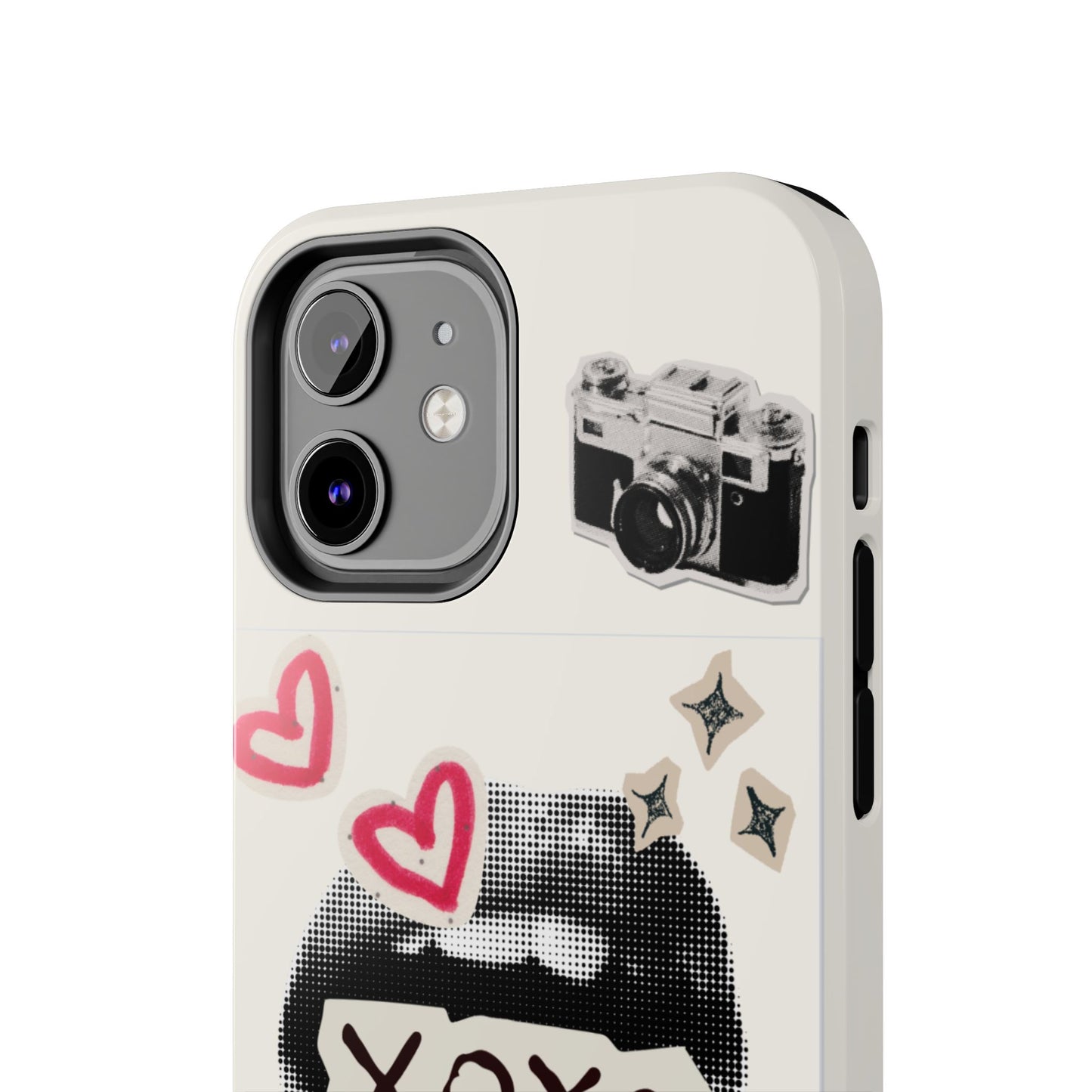 XOXO Lips Phone Case | Retro Pop Art Camera & Hearts