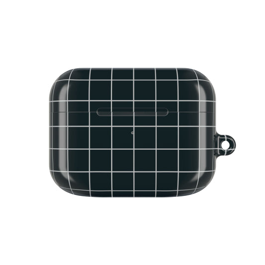 Black White Minimalistic Grid Pattern — AirPod Case