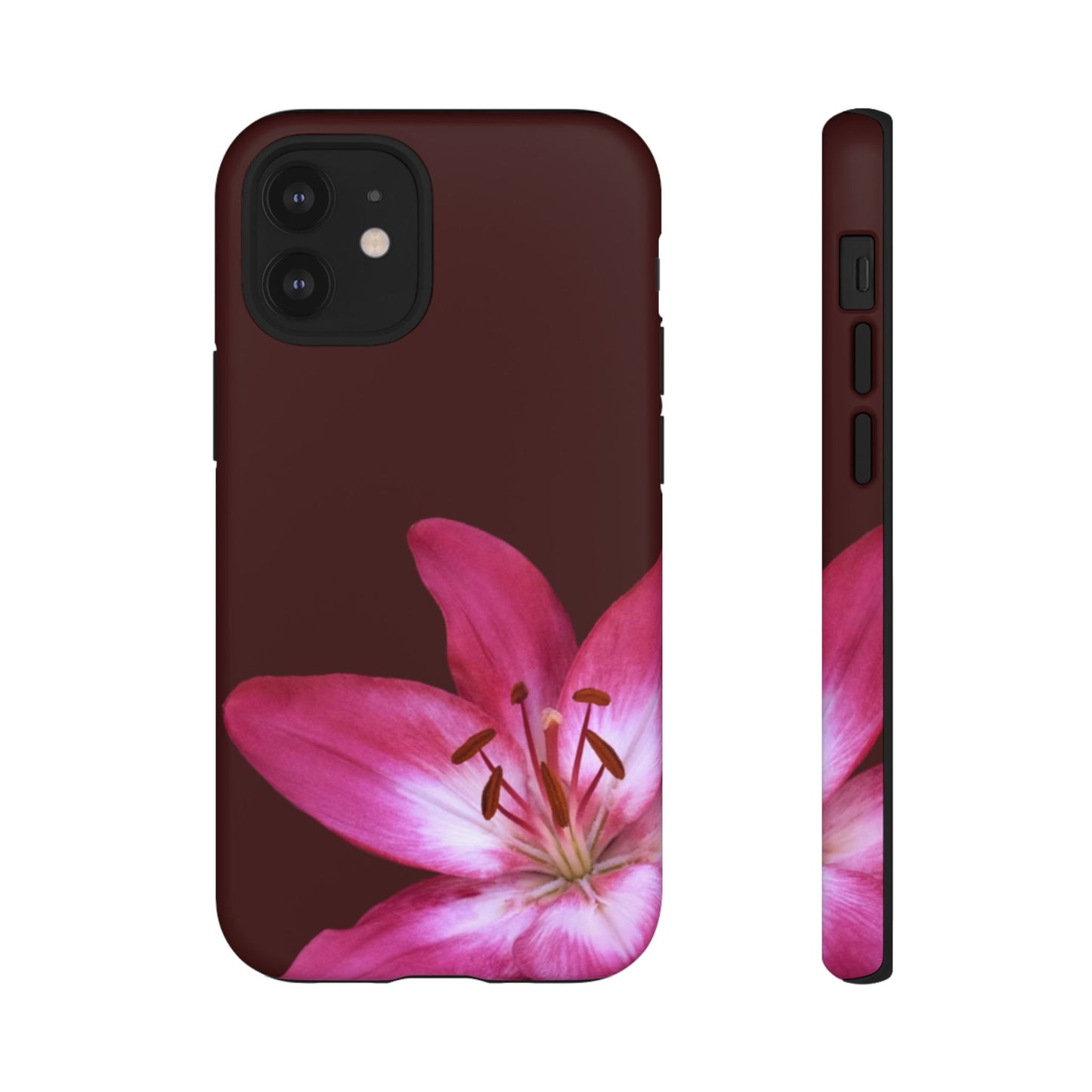 Burgundy Lily Floral – Phone Case Tough Case