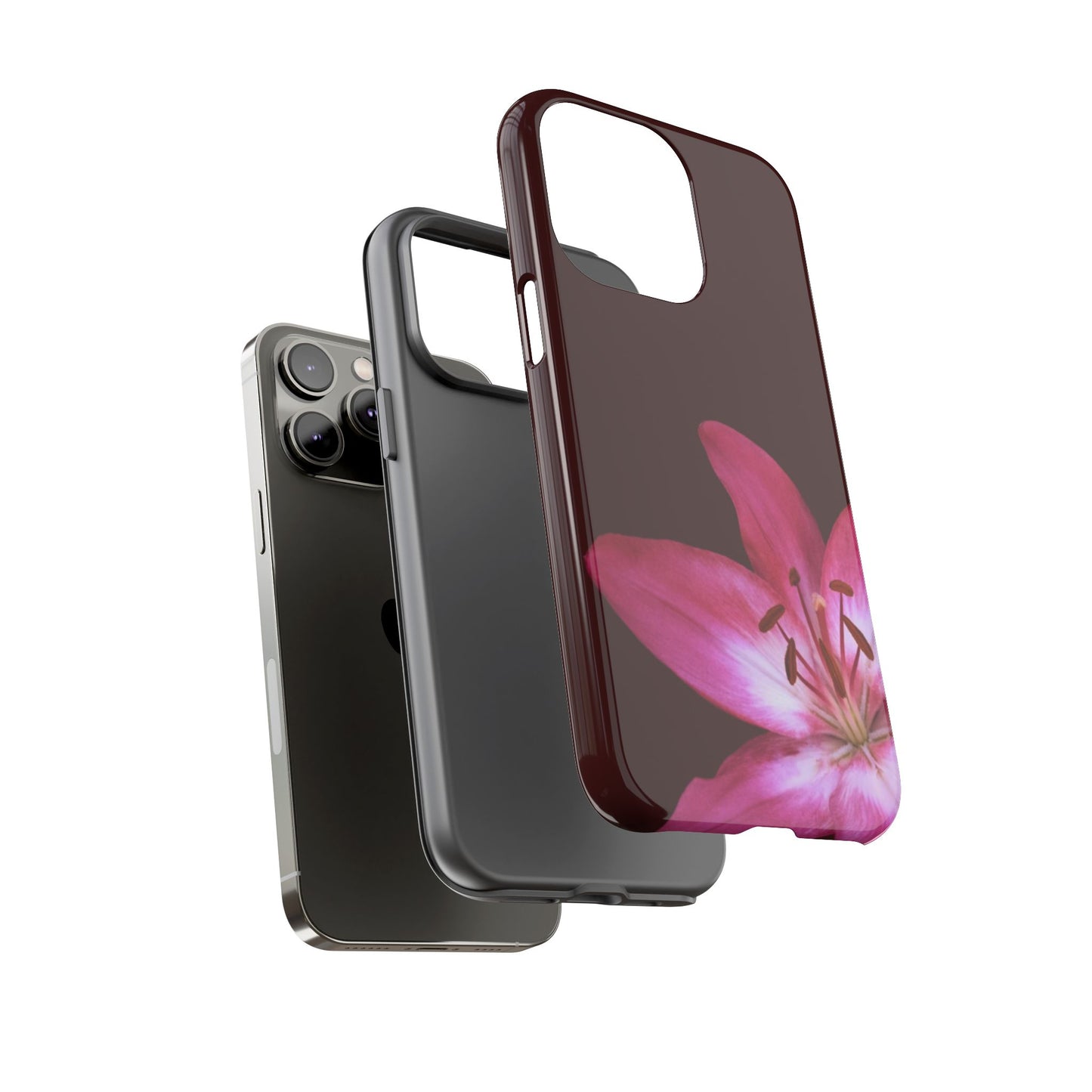 Burgundy Lily Floral – Phone Case Tough Case