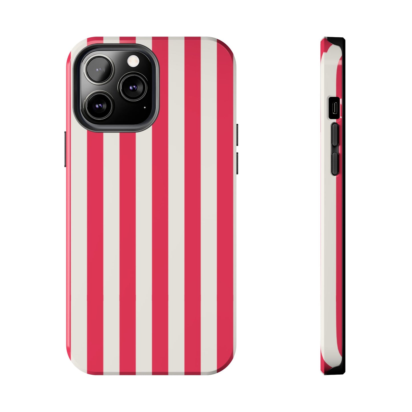 Red Strips — Red & White Vertical Stripe Tough Phone Case