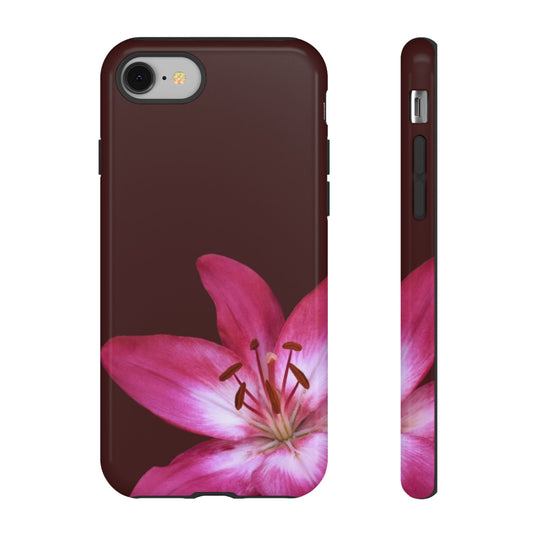 Burgundy Lily Floral – Phone Case Tough Case