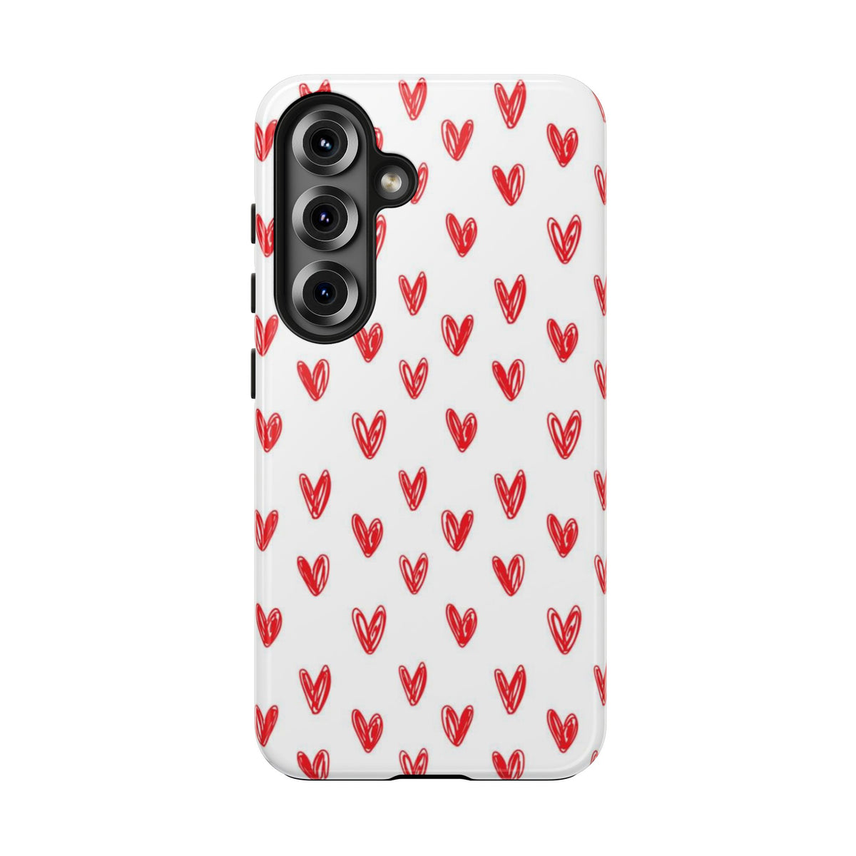 Love Notes | Red Hand-Drawn Hearts Phone Case Tough Phone Case