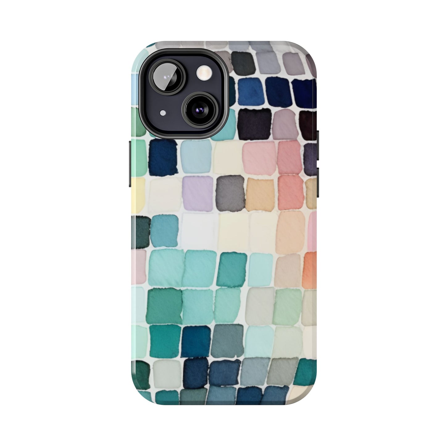 Watercolor —  Abstract Mosaic Tough Phone Case Pastel Tile Protective Cover