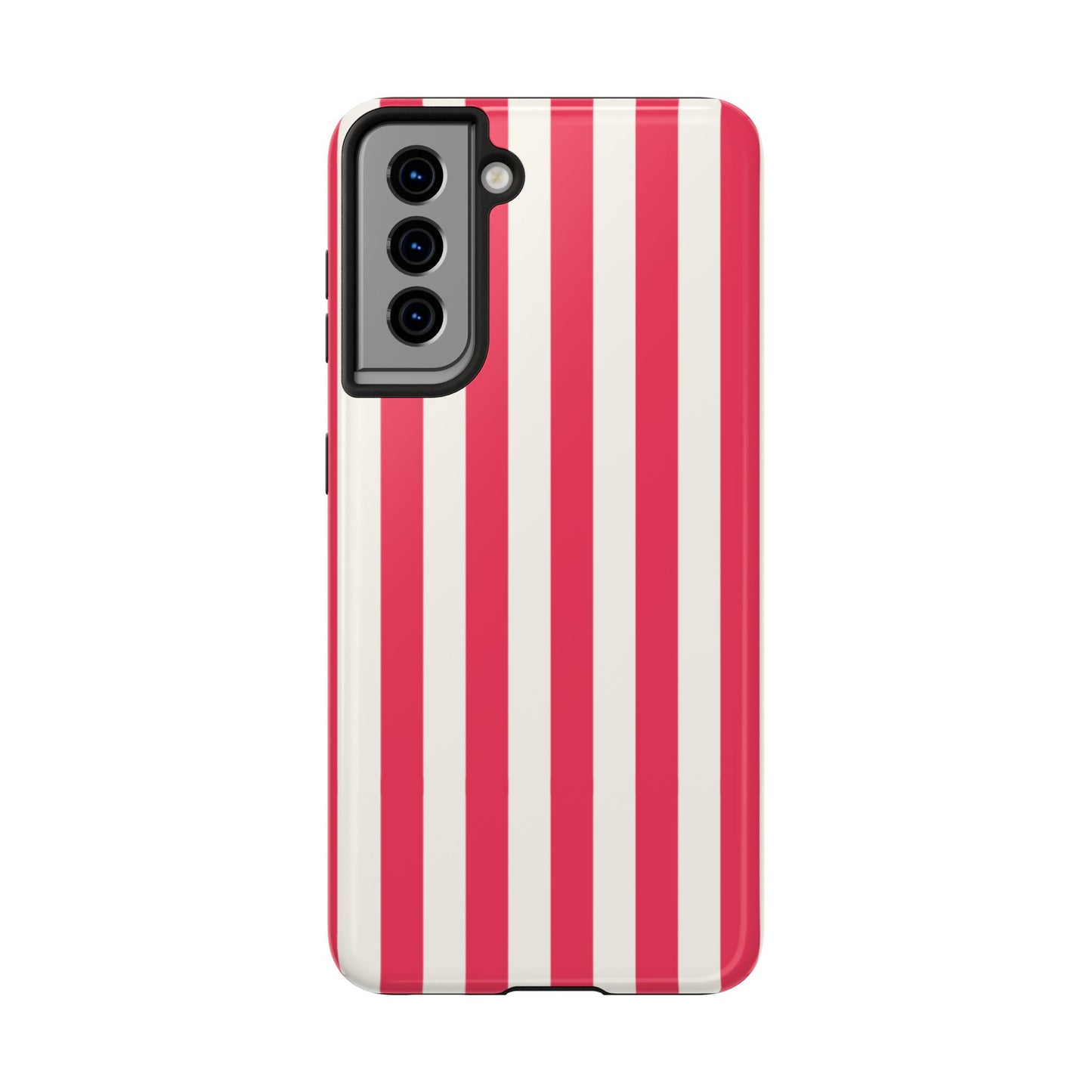 Red Strips — Red & White Vertical Stripe Tough Phone Case
