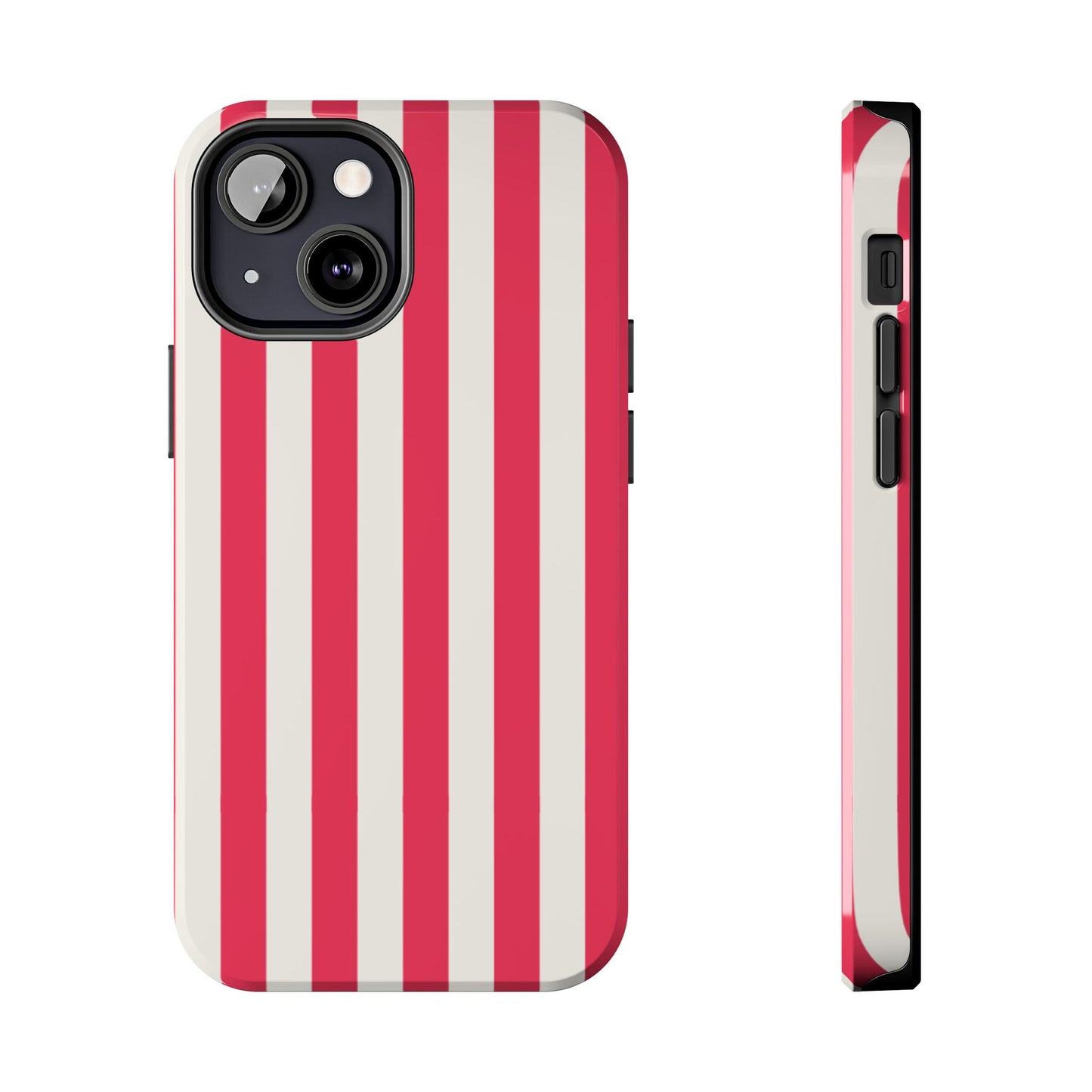 Red Strips — Red & White Vertical Stripe Tough Phone Case