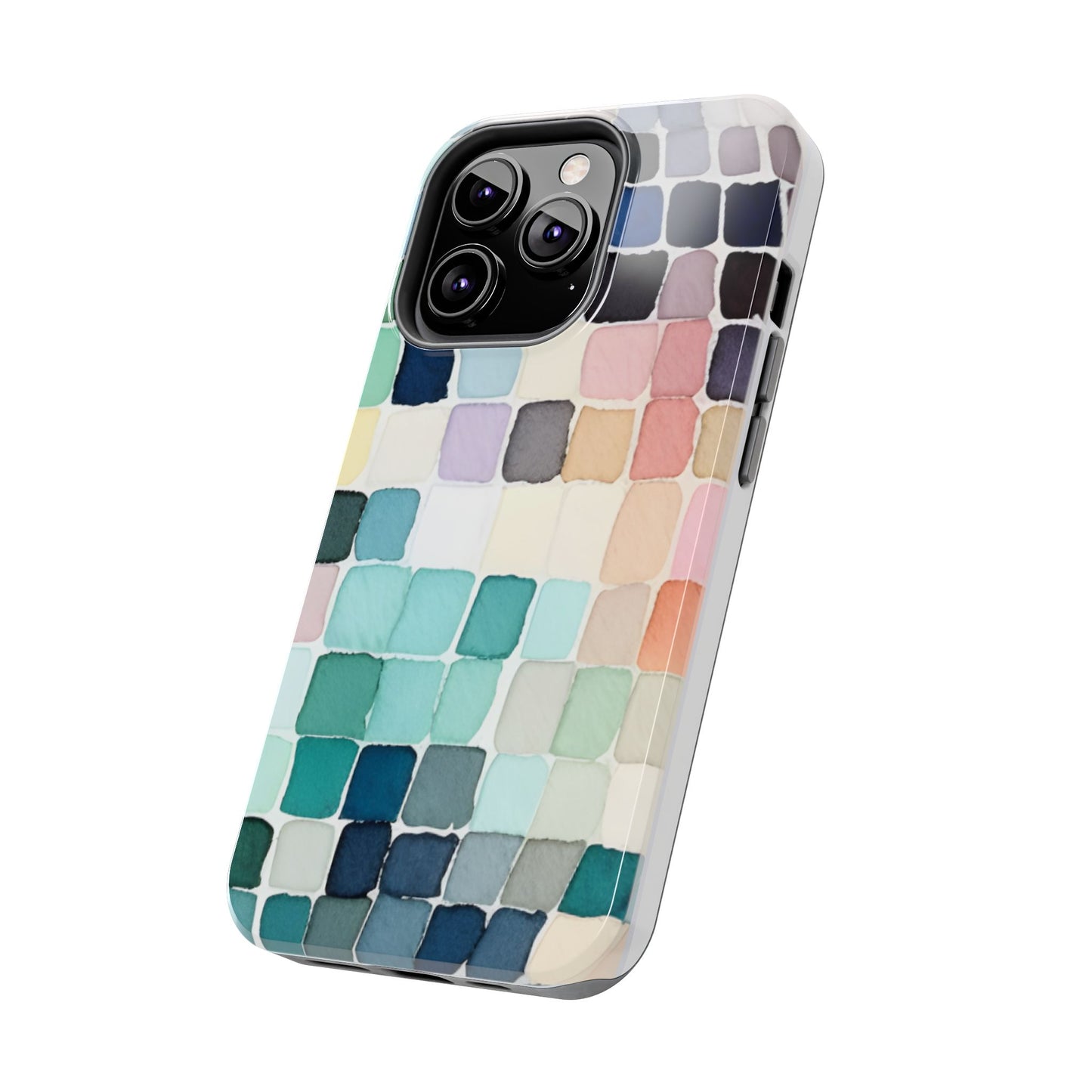 Watercolor —  Abstract Mosaic Tough Phone Case Pastel Tile Protective Cover