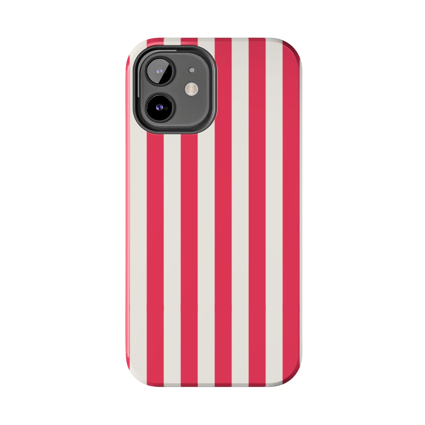 Red Strips — Red & White Vertical Stripe Tough Phone Case
