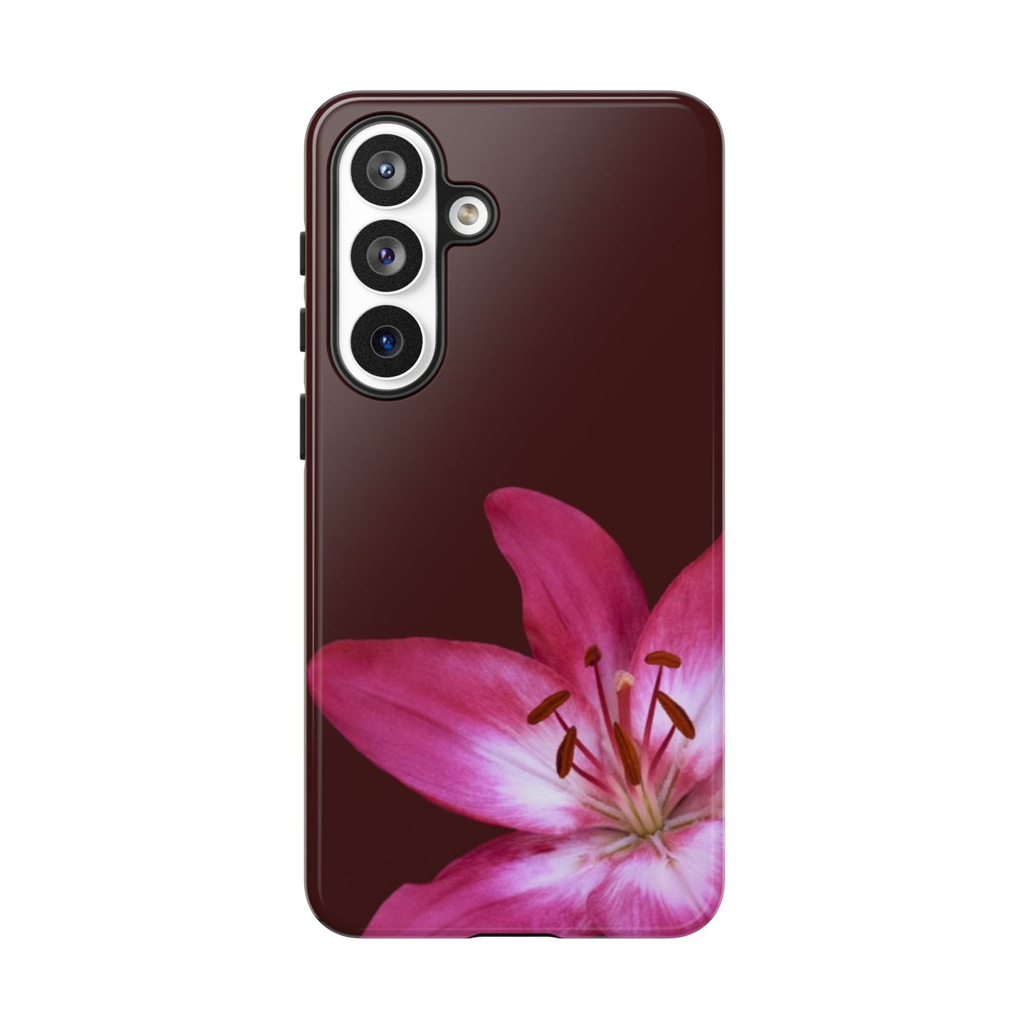 Burgundy Lily Floral – Phone Case Tough Case
