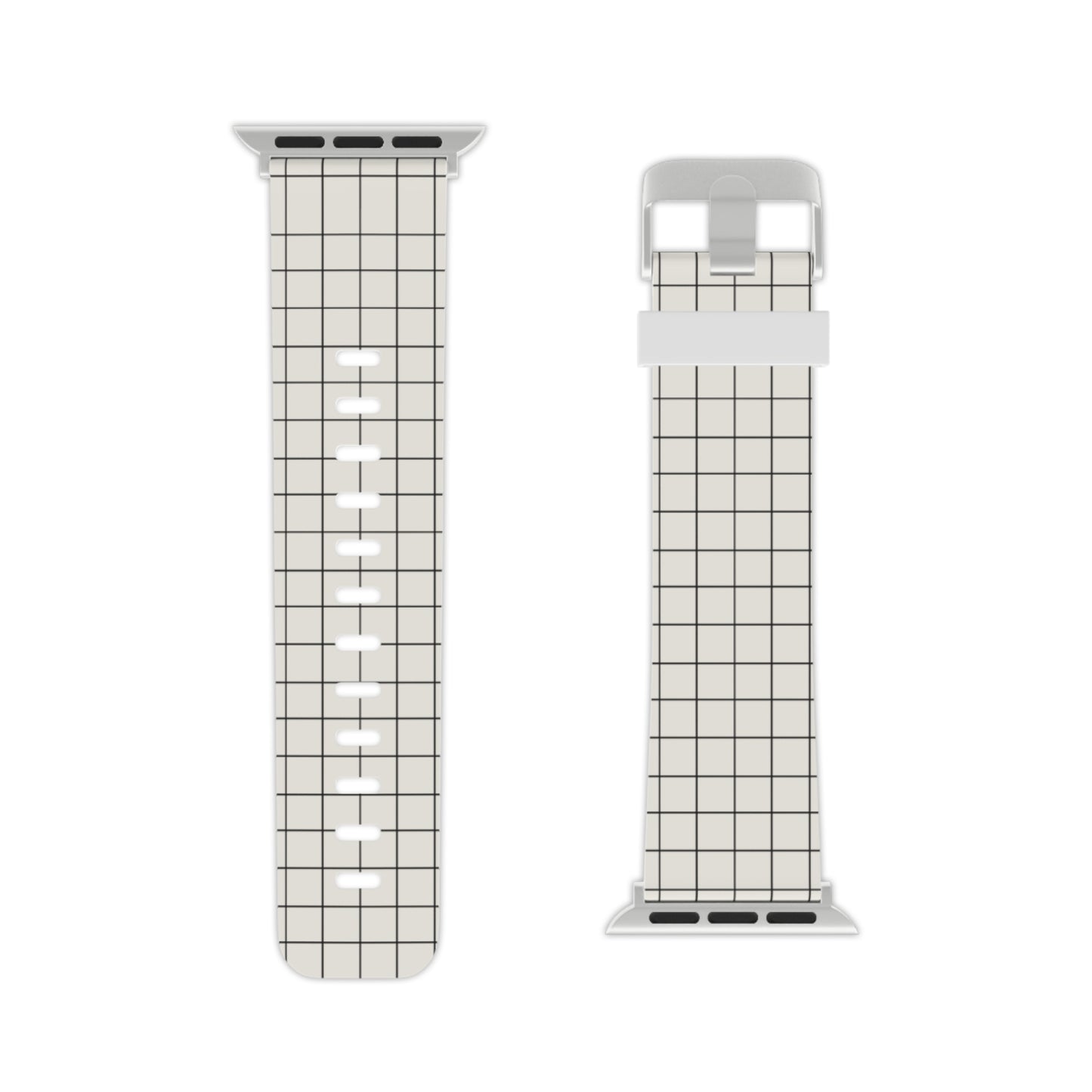The Draft —  Apple Watch Minimalist White Plaid Strap
