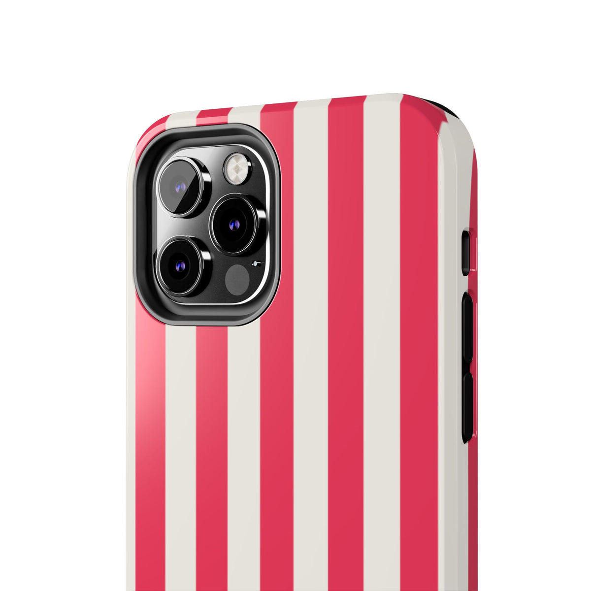 Red Strips — Red & White Vertical Stripe Tough Phone Case