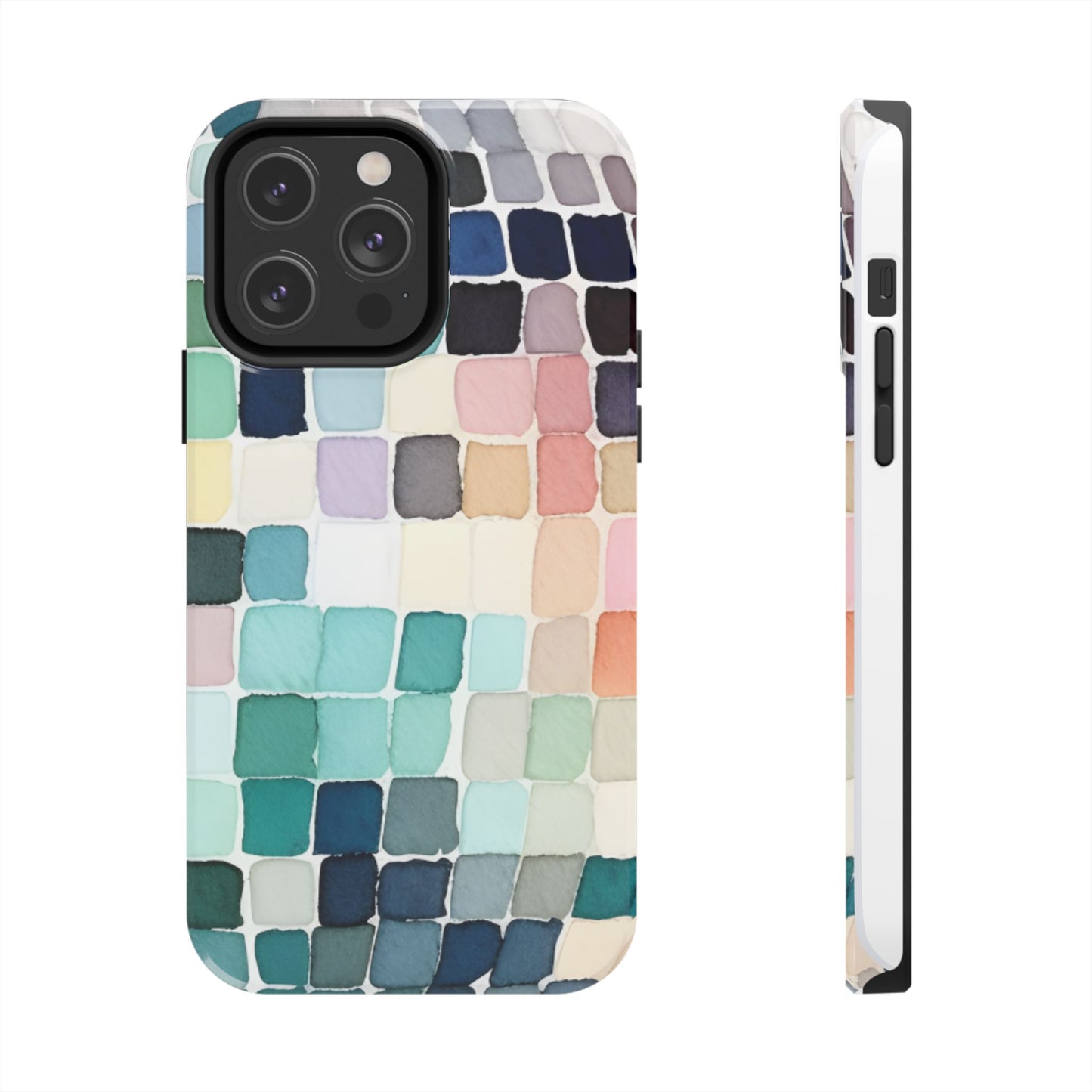 Watercolor —  Abstract Mosaic Tough Phone Case Pastel Tile Protective Cover