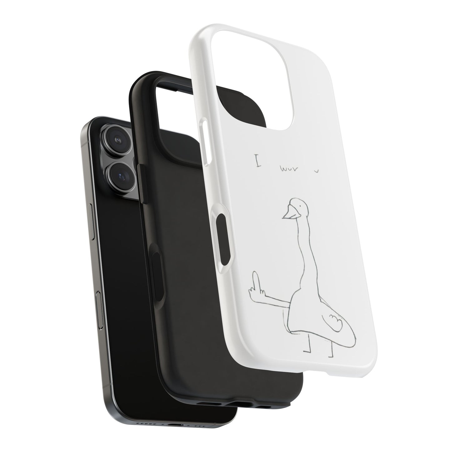 Funny Duck 'I wuv u'— Tough Phone Case