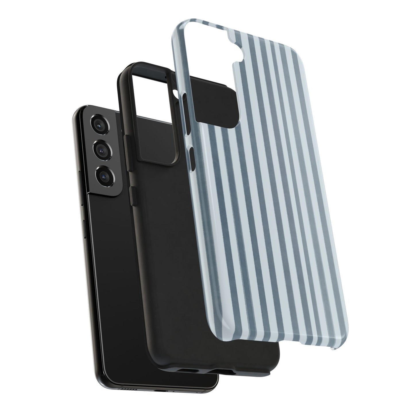 Rainy Day – Striped Tough Phone Case Blue Vertical Stripes,