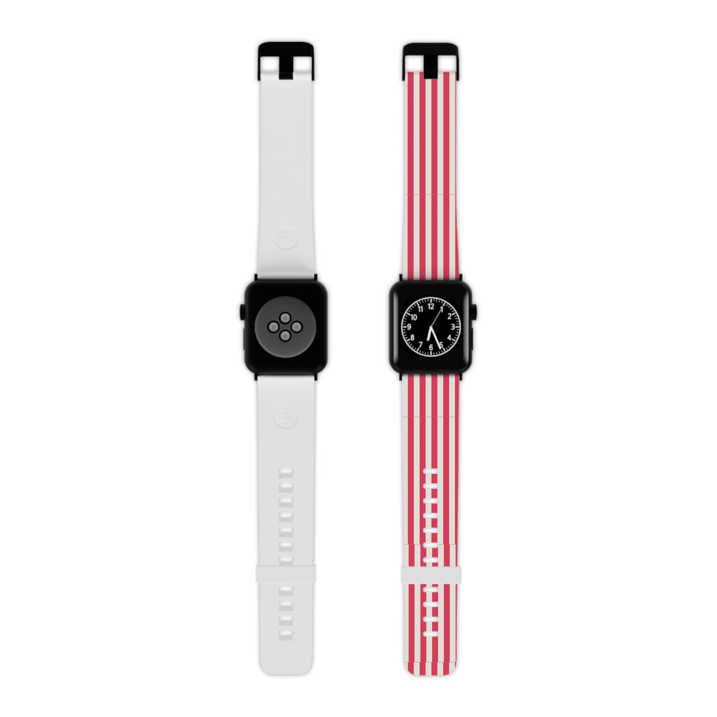 Striped Red & White Apple Watch Band —