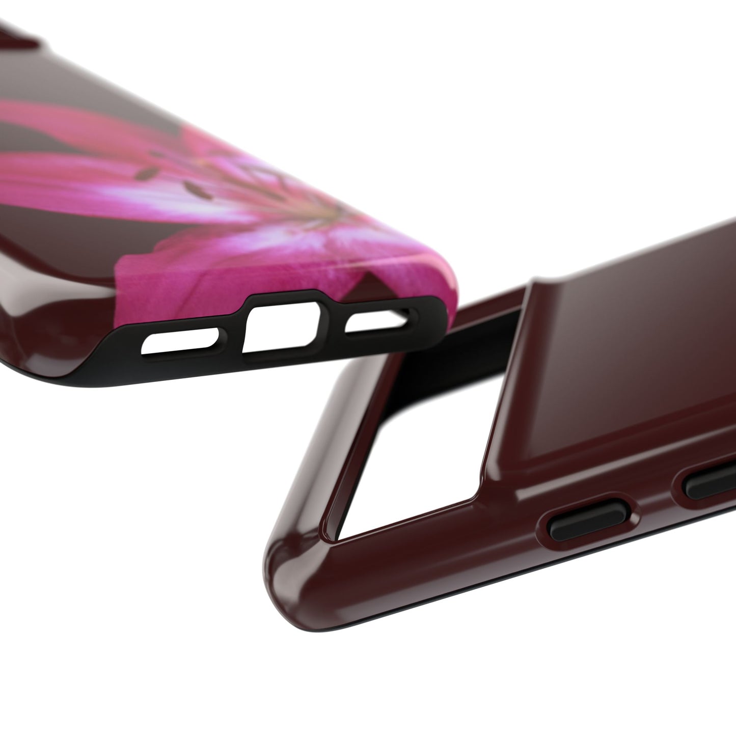Burgundy Lily Floral – Phone Case Tough Case
