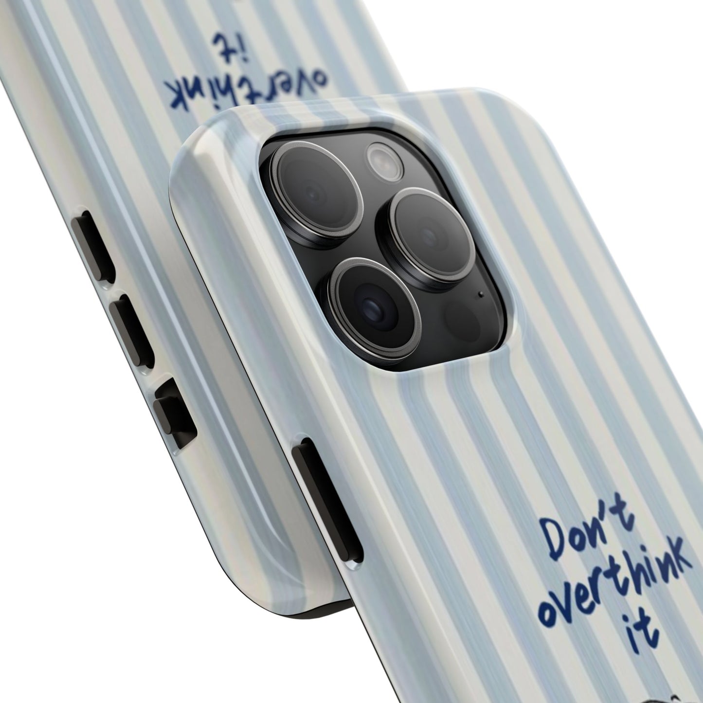 Snoopy "Don't Overthink It" Tough Phone Case — Striped Protective Cover