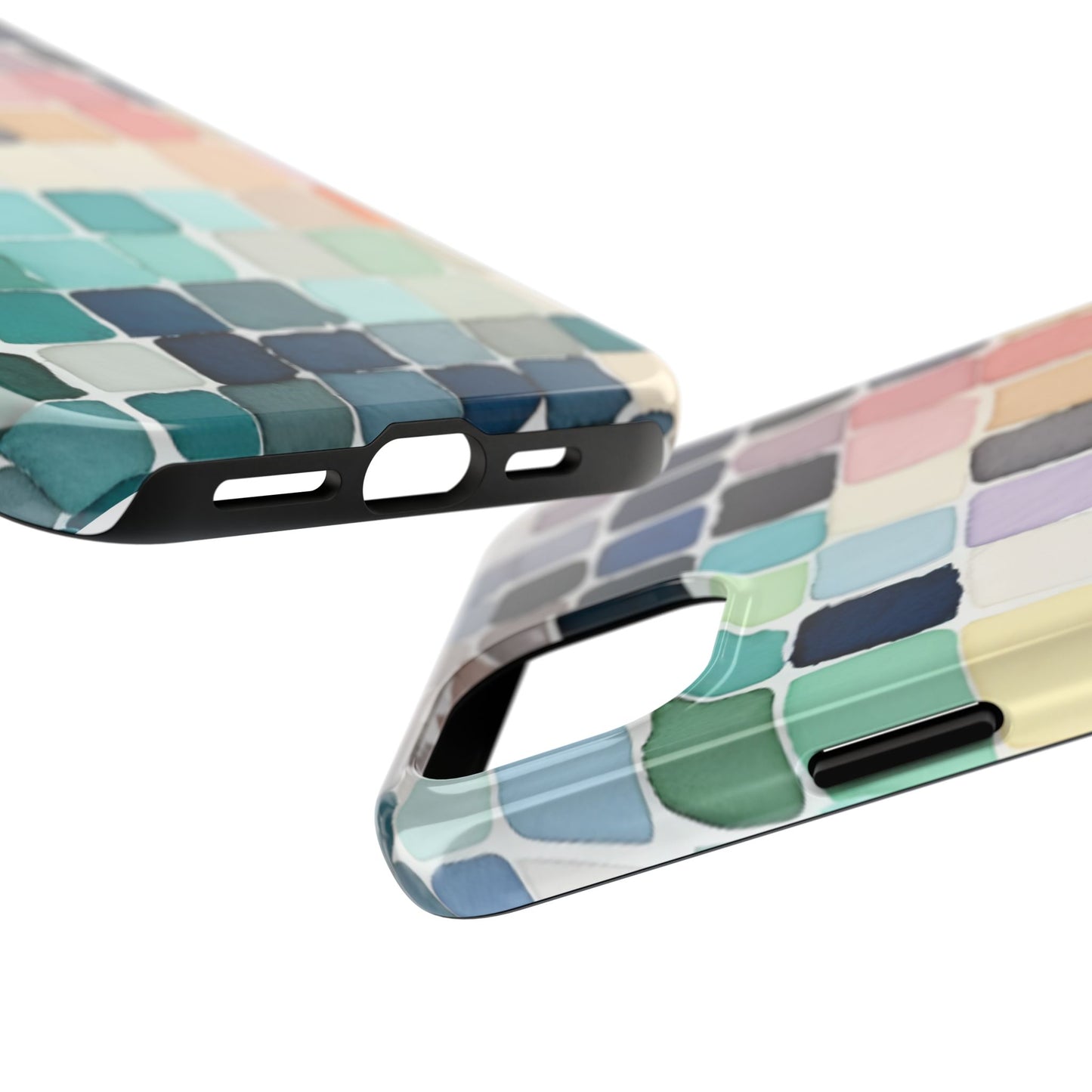 Watercolor —  Abstract Mosaic Tough Phone Case Pastel Tile Protective Cover