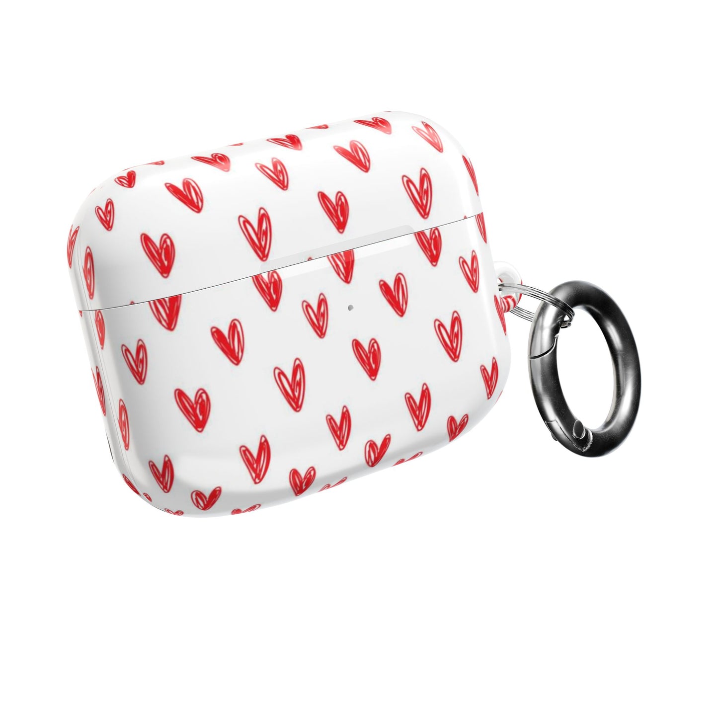 Handdrawn Red Hearts AirPod Case | Cute Heart Pattern AirPods Cover