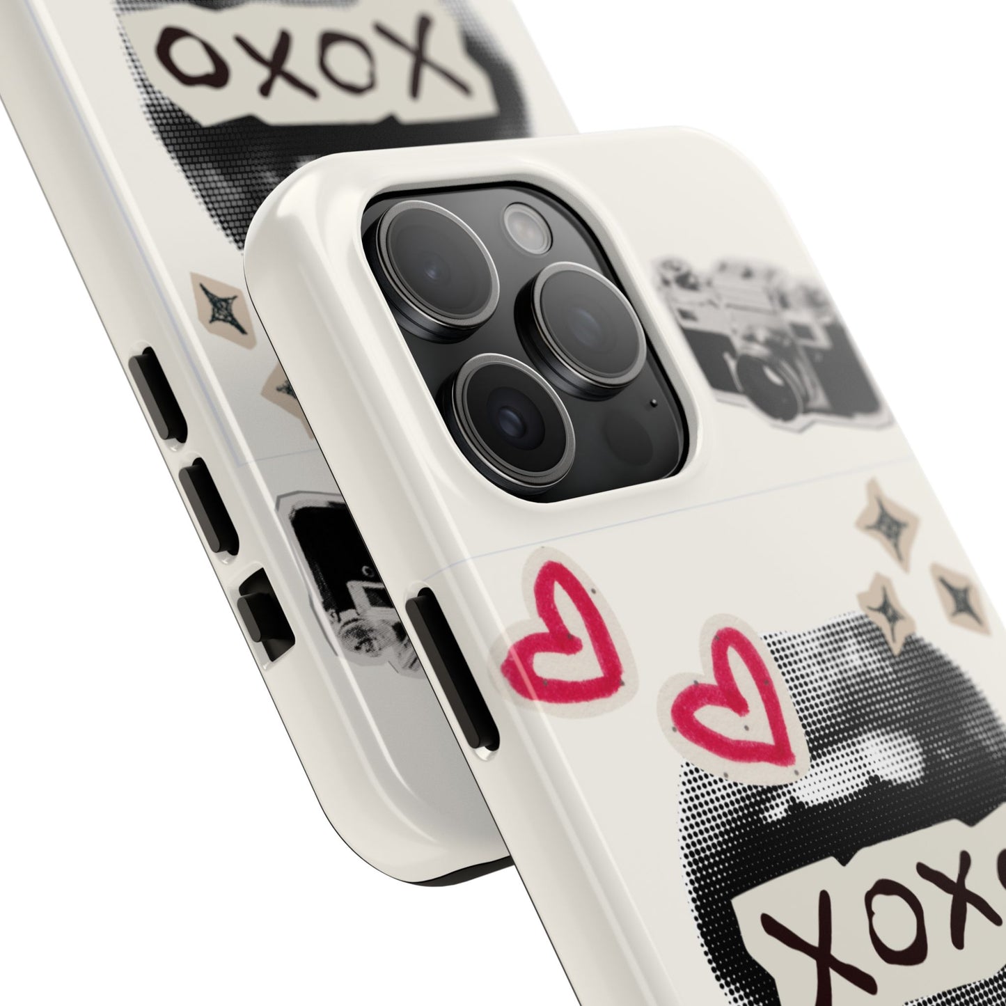 XOXO Lips Phone Case | Retro Pop Art Camera & Hearts