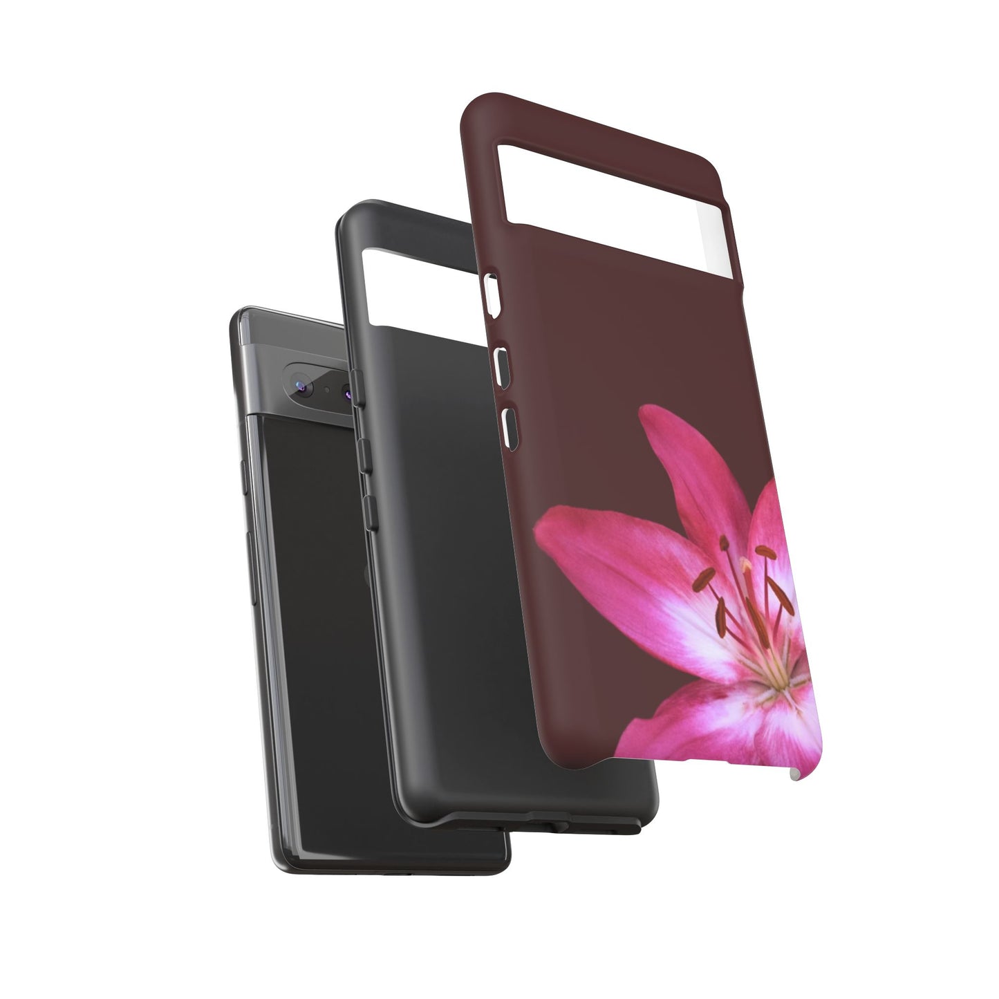 Burgundy Lily Floral – Phone Case Tough Case