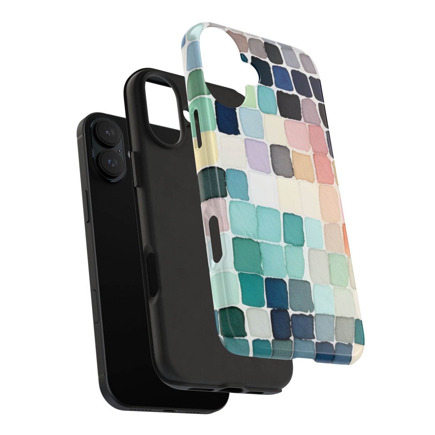 Watercolor —  Abstract Mosaic Tough Phone Case Pastel Tile Protective Cover